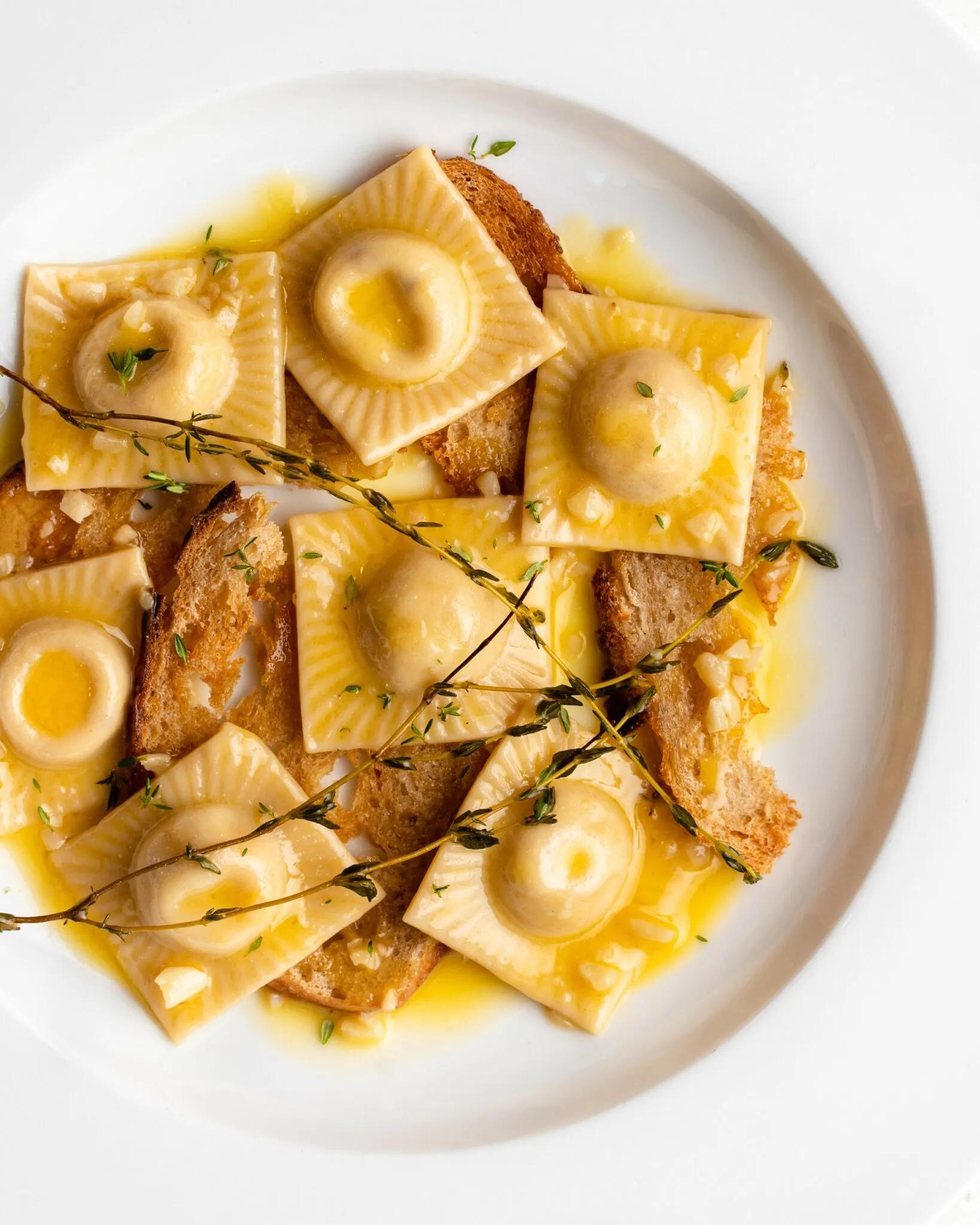 Ravioli with White Wine Butter Sauce