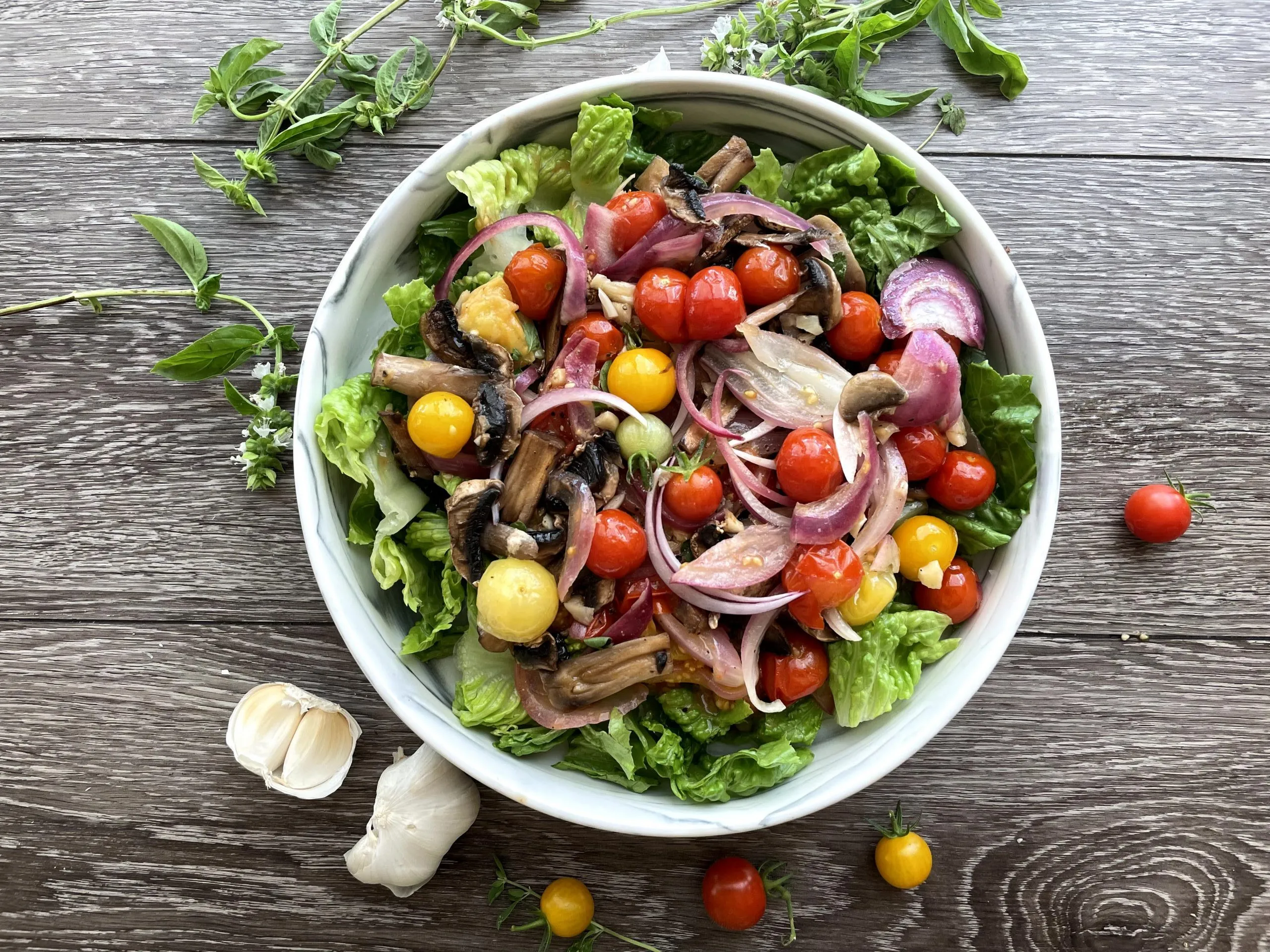 Raw and Roasted Cherry Tomato Salad