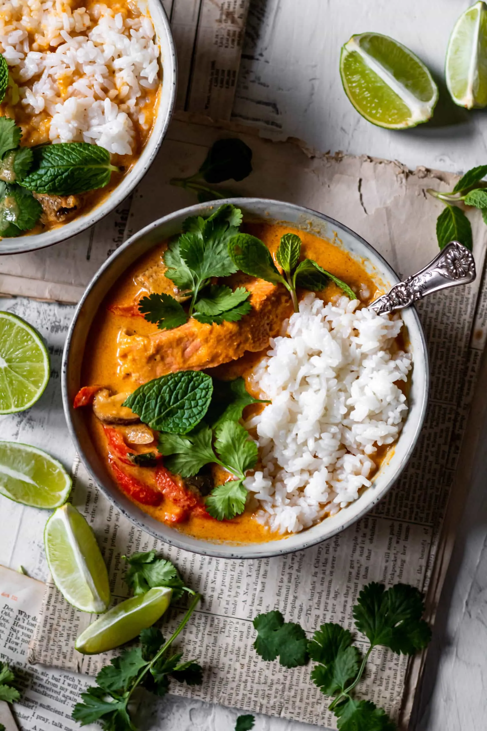 Red Thai Curry with Salmon and Vegetables