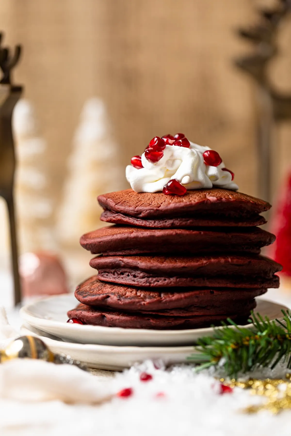 Red Velvet Pancakes Pomegranate