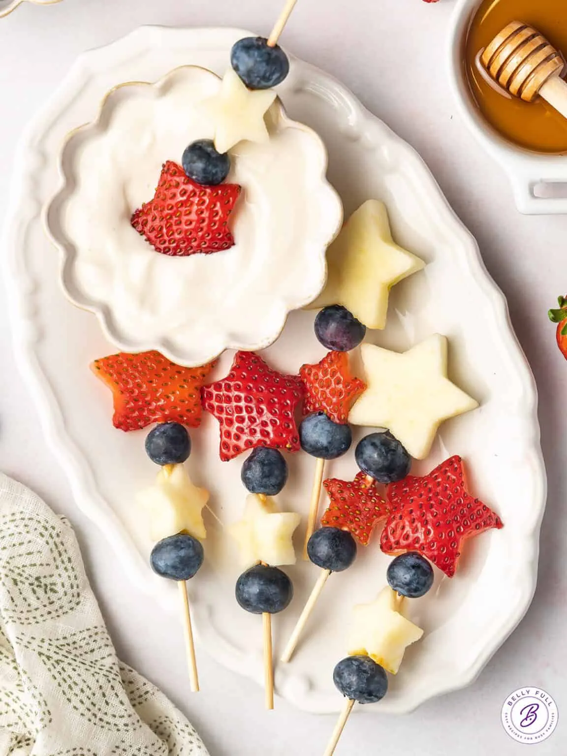 Red White and Blue Fruit Kabobs Appetizer or Dessert