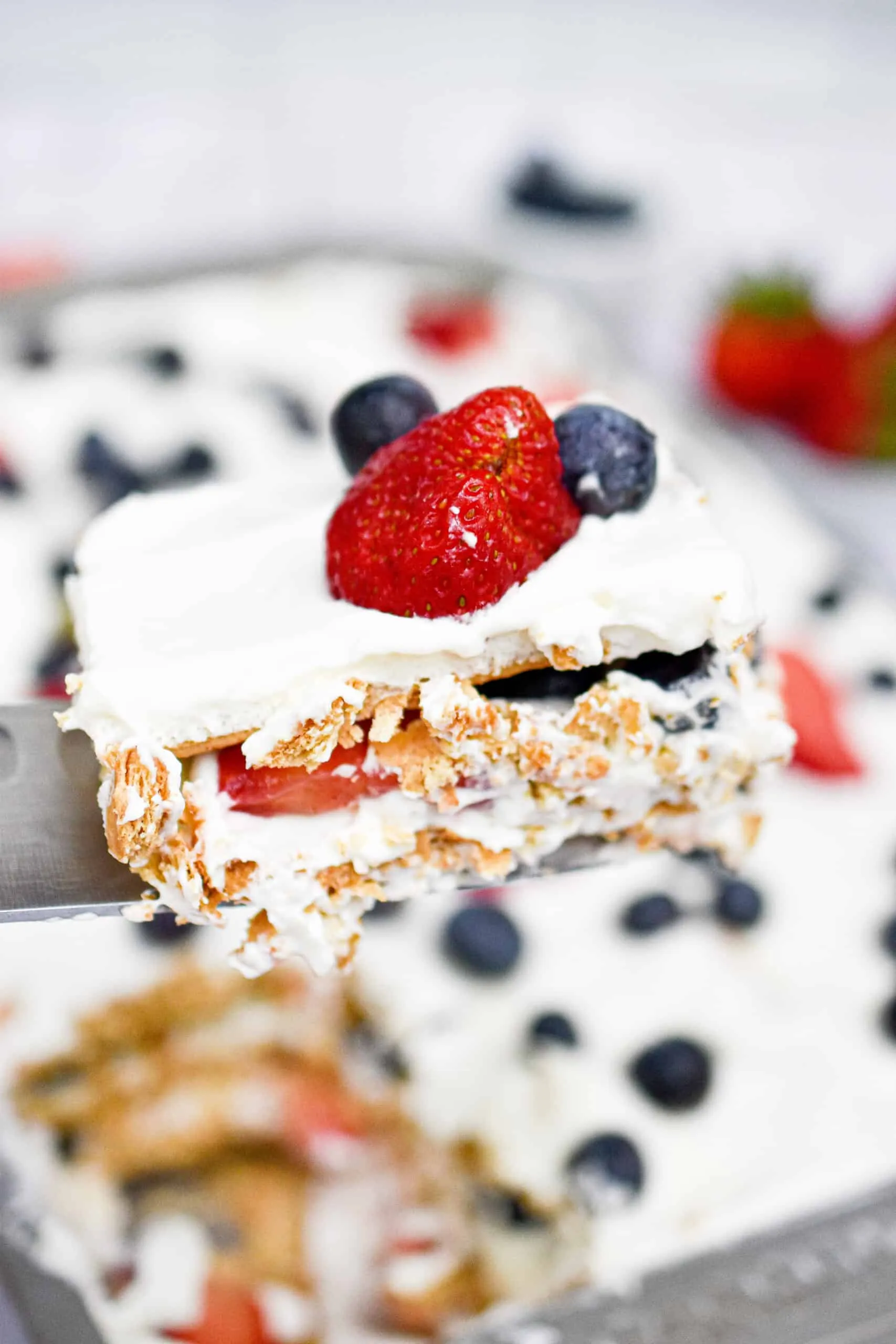 Red White and Blue Icebox Cake