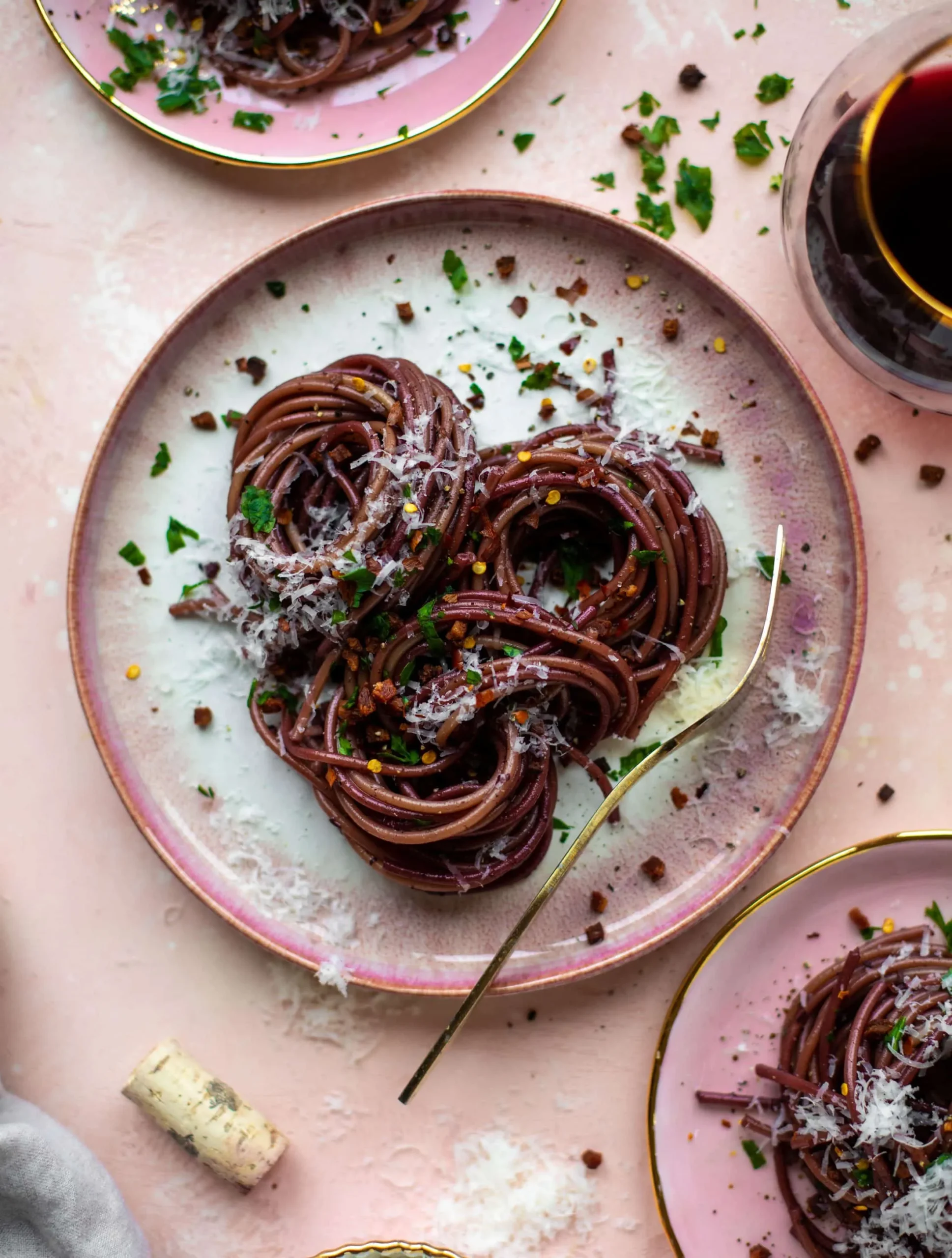 Red Wine Garlic Bucatini