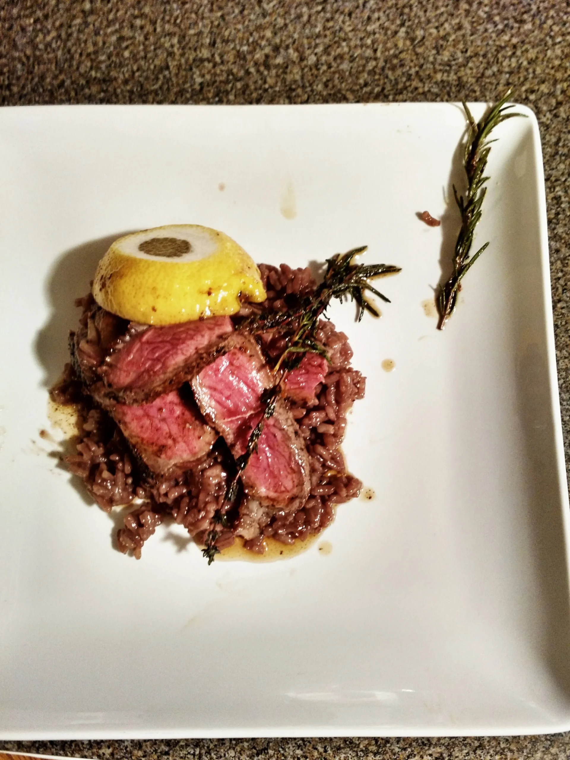 Red Wine Risotto Steak