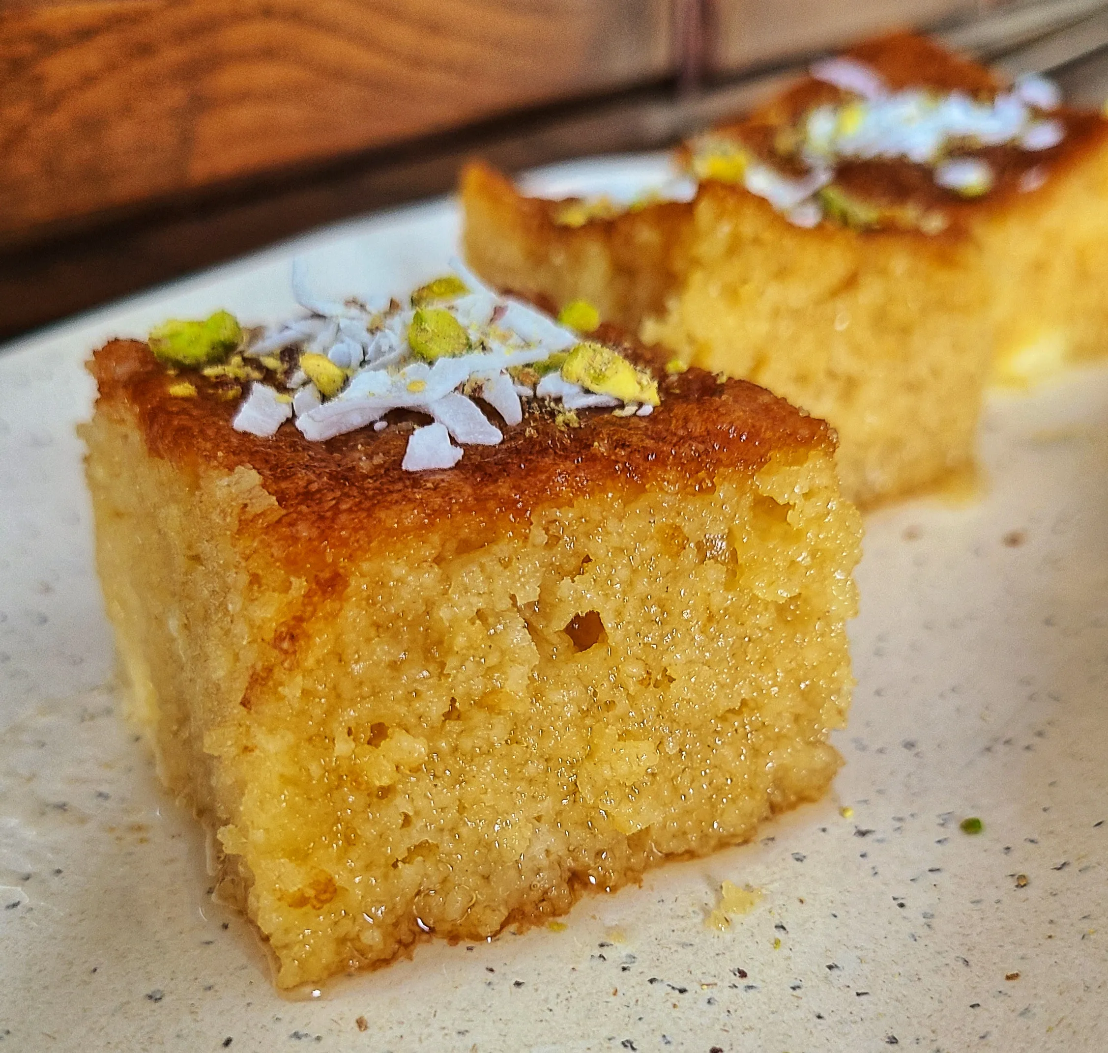 Revani Semolina Almond Syrup Cake with Syrup