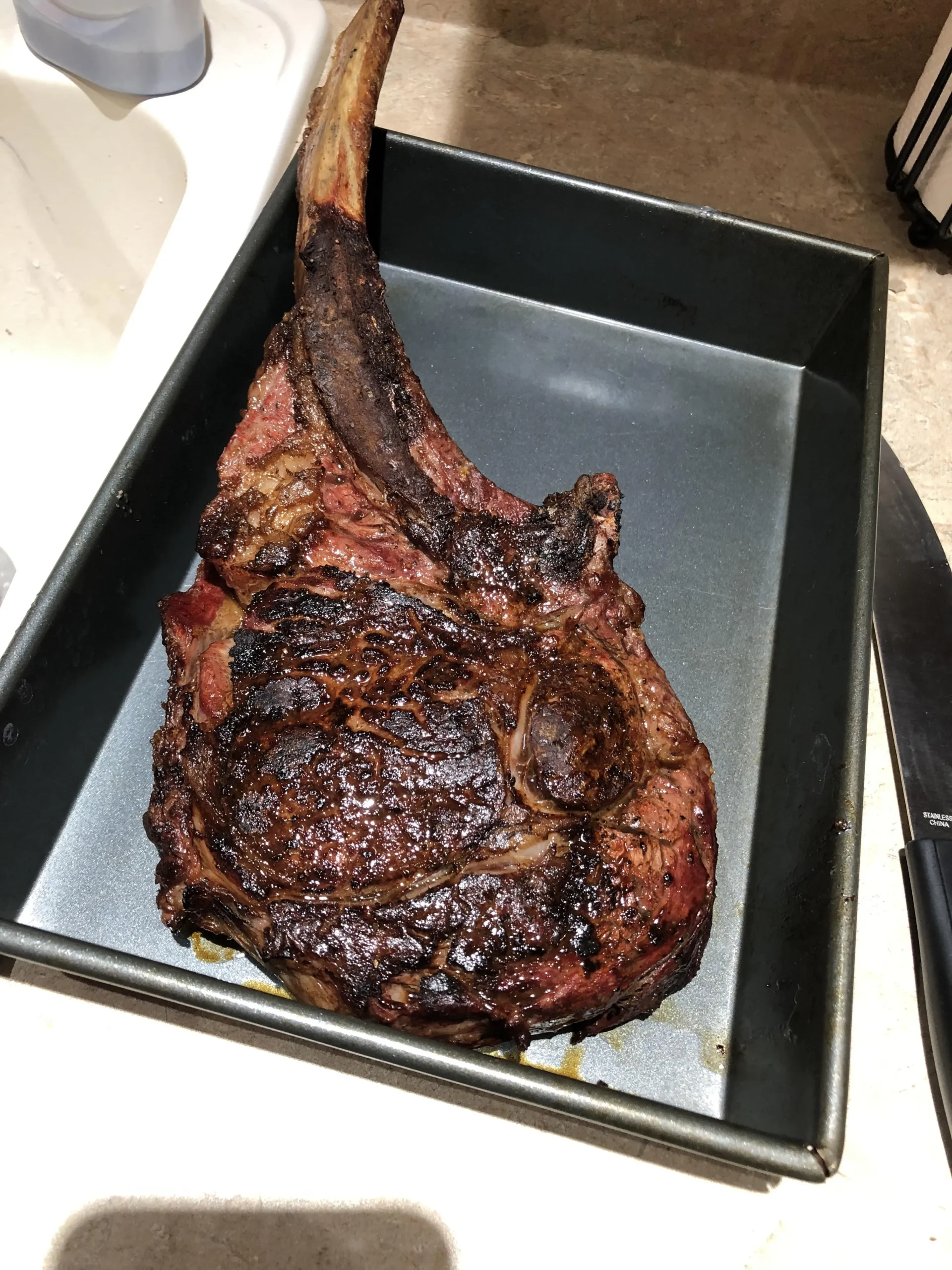 Reverse Seared Tomahawk Ribeye