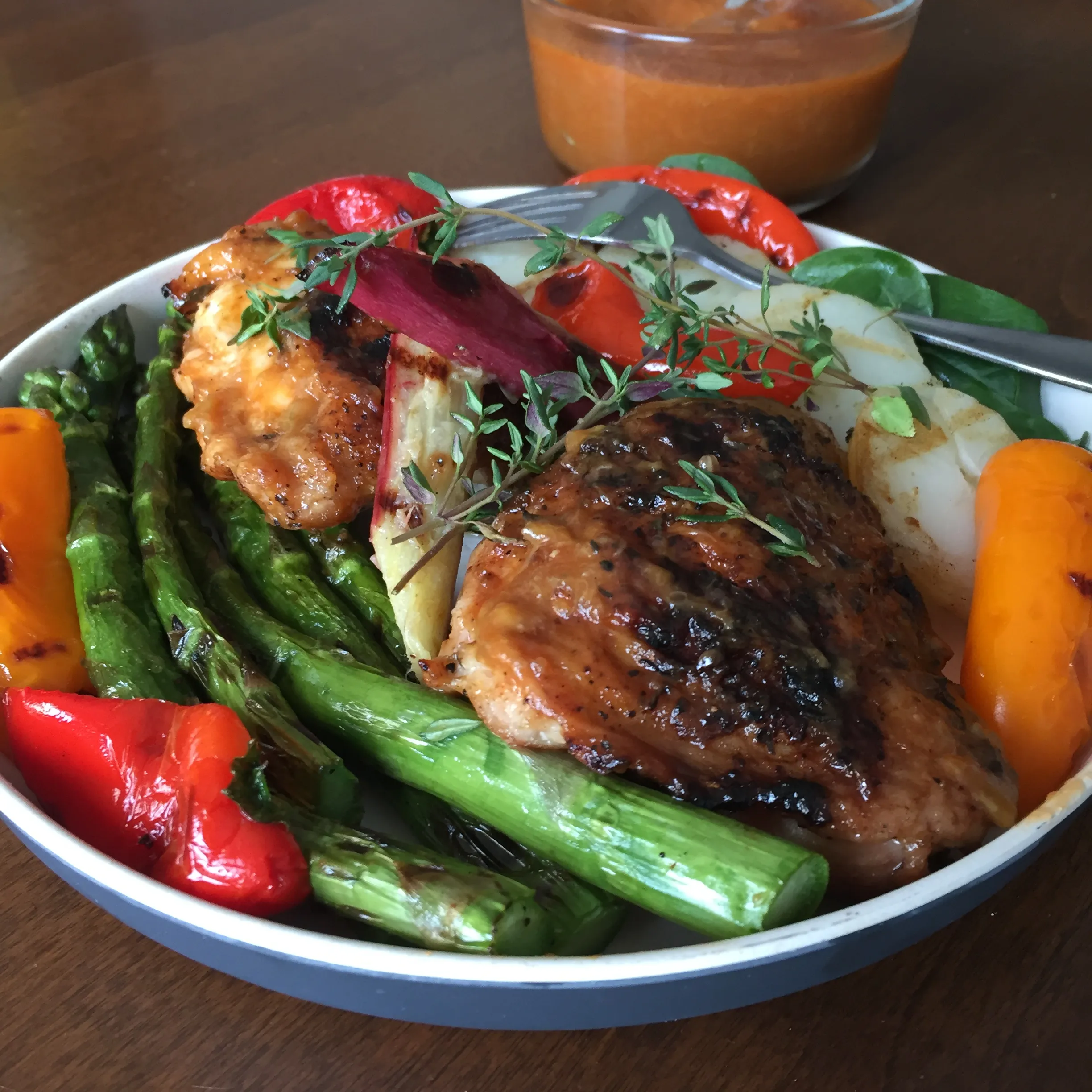 Rhubarb BBQ Sauce Grilled Chicken