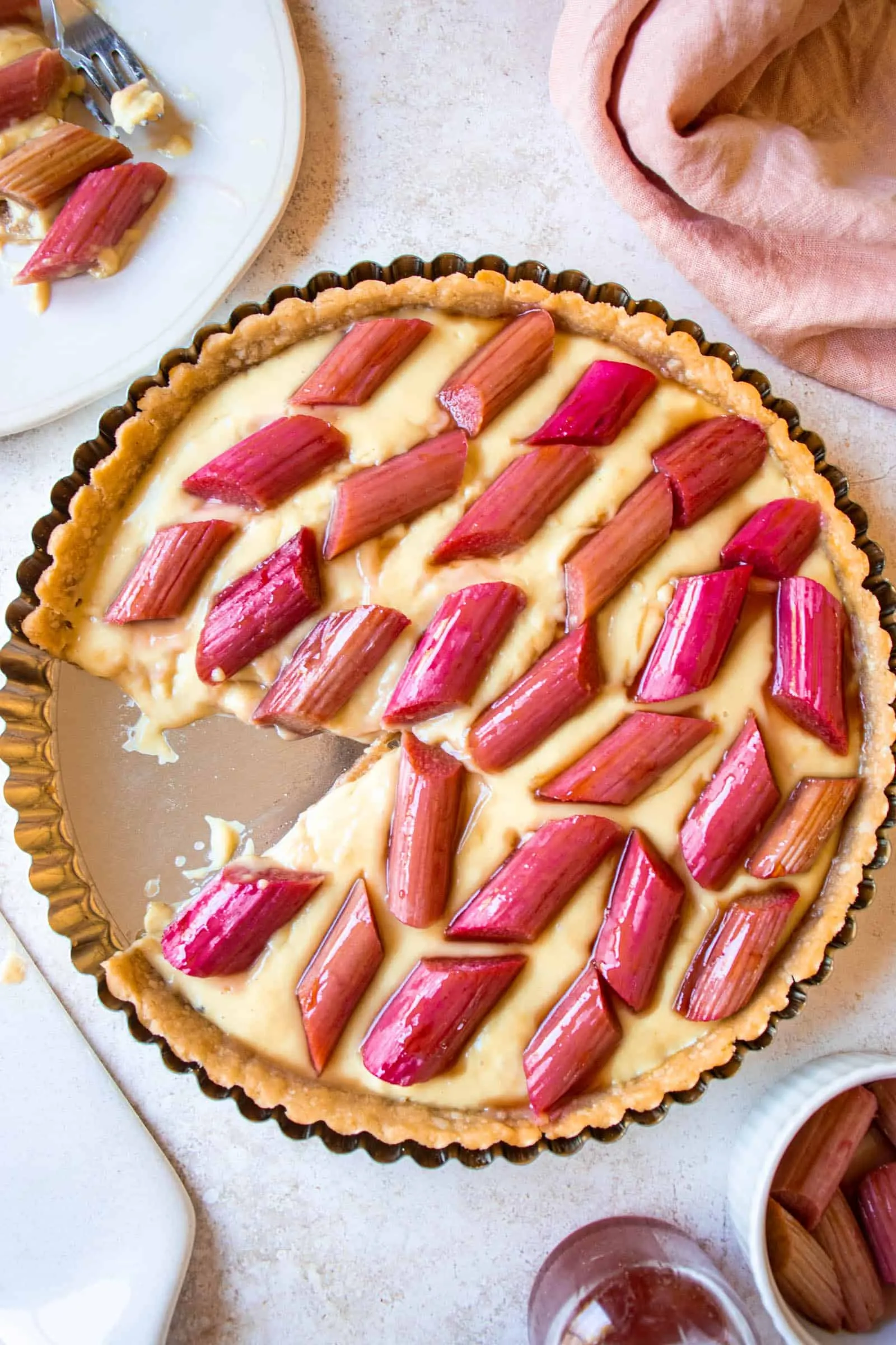 Rhubarb Tart with Custard