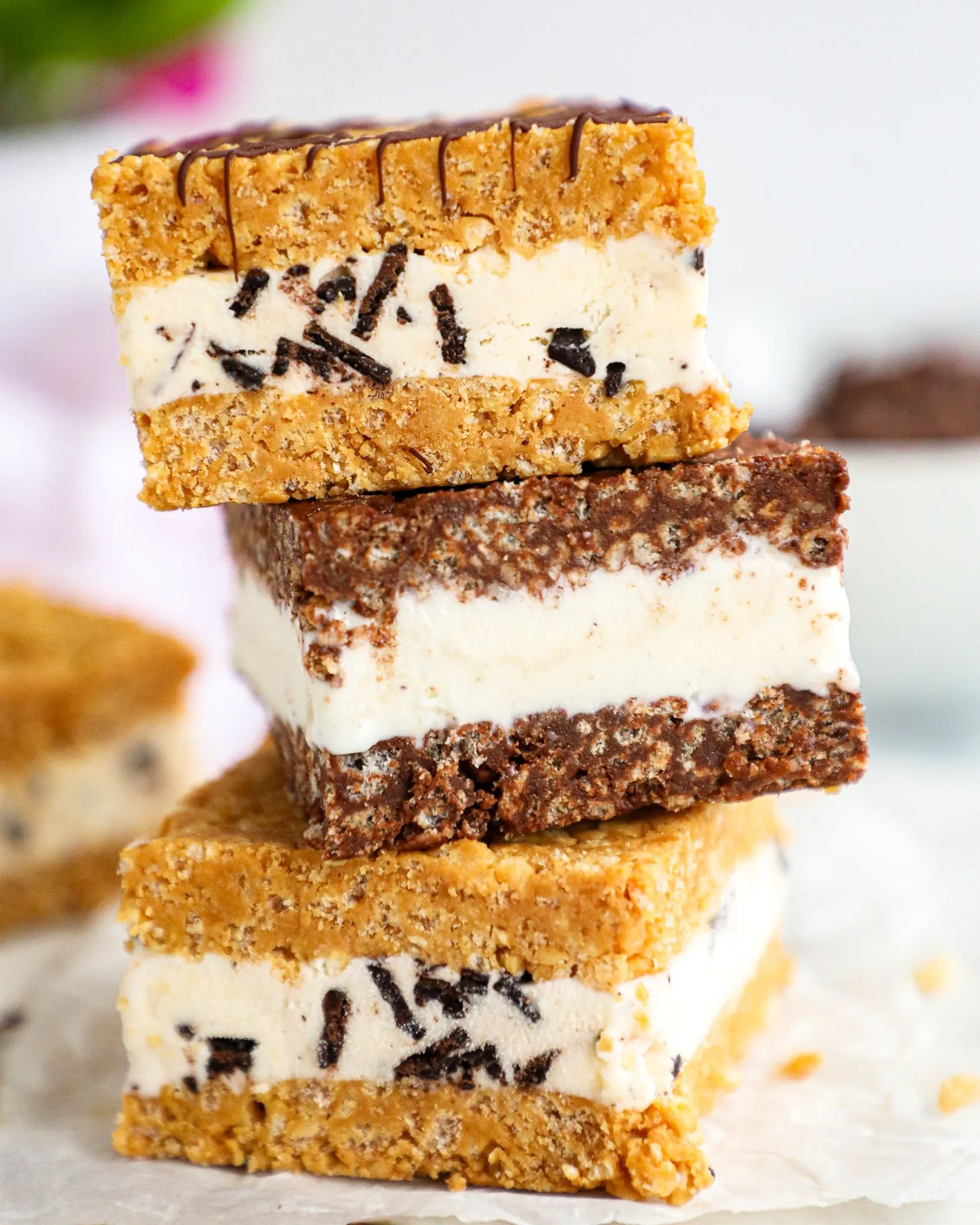 Rice Krispy Ice Cream Sandwiches