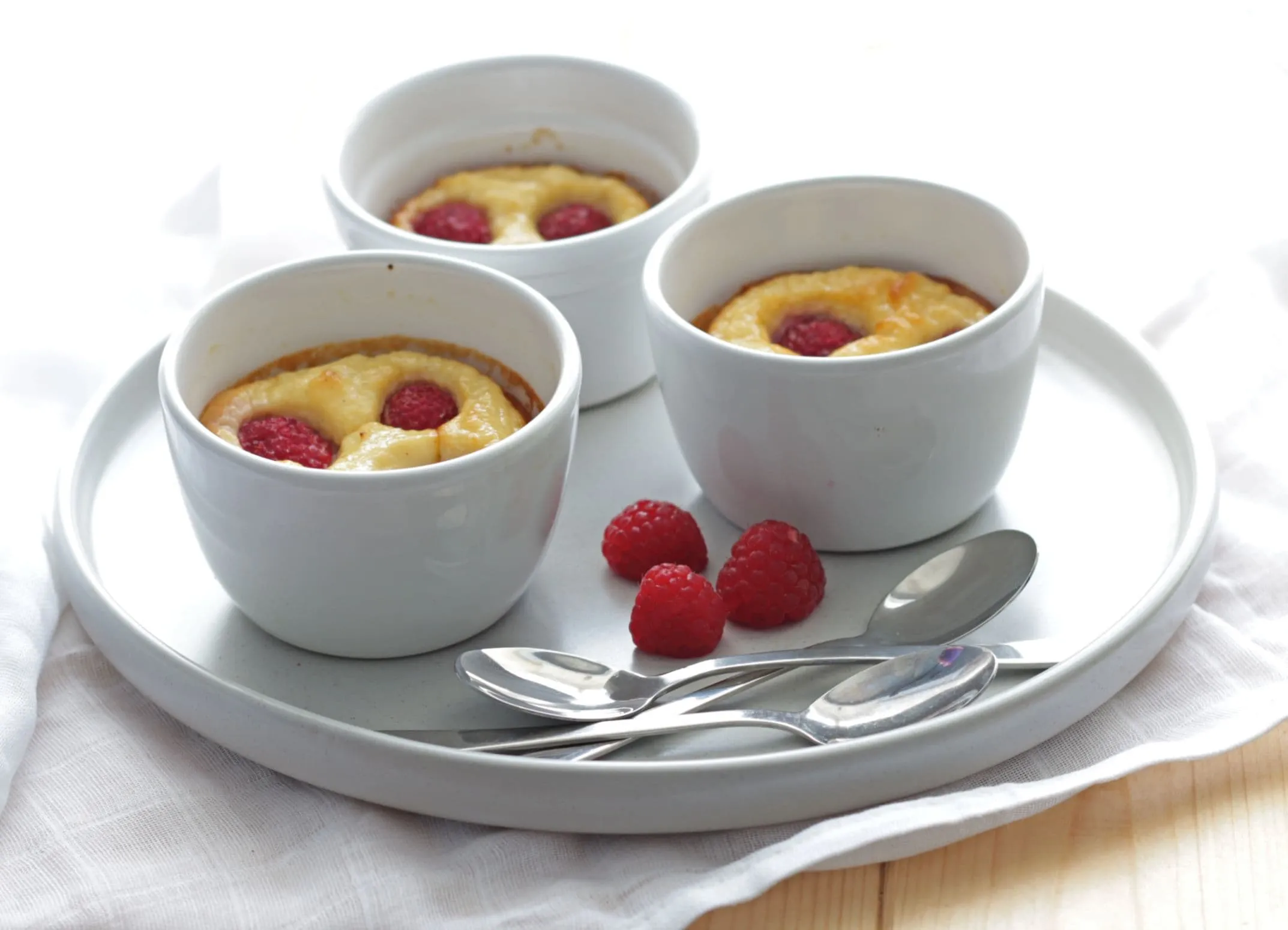 Ricotta Puddings with Raspberry Sauce