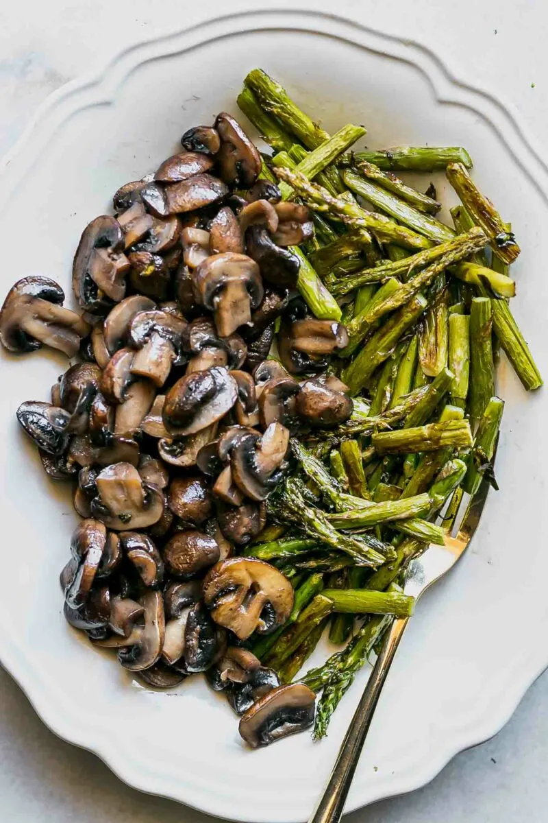 Roast Asparagus and Mushroom Poutine
