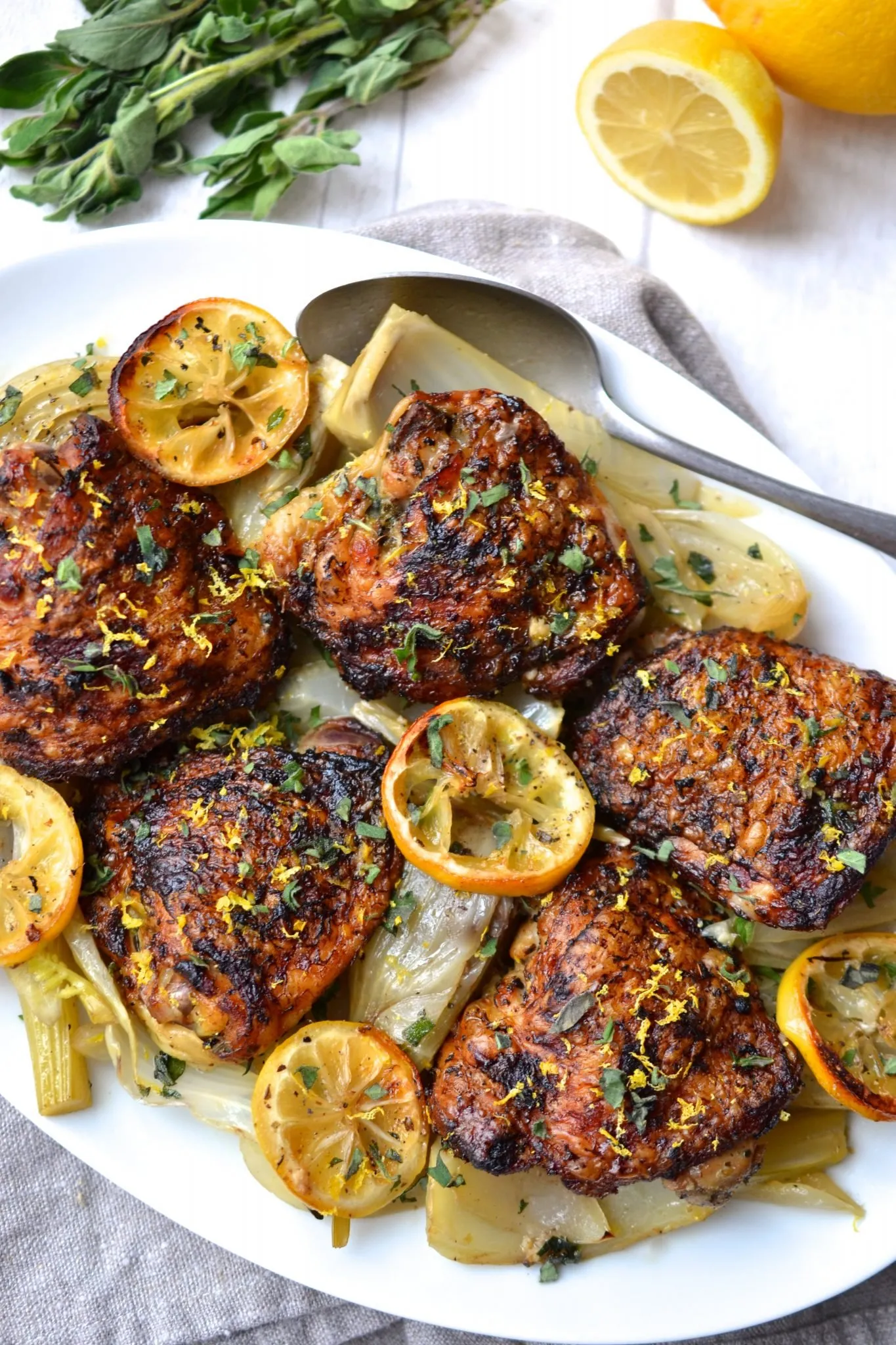Roast Chicken with Fennel Lemon