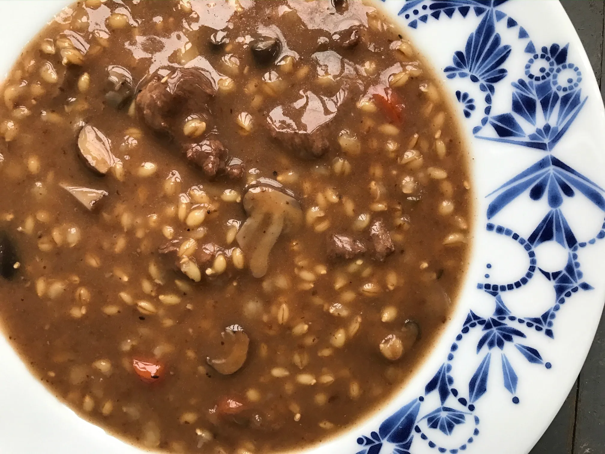 Roasted Beef Mushroom and Barley Soup
