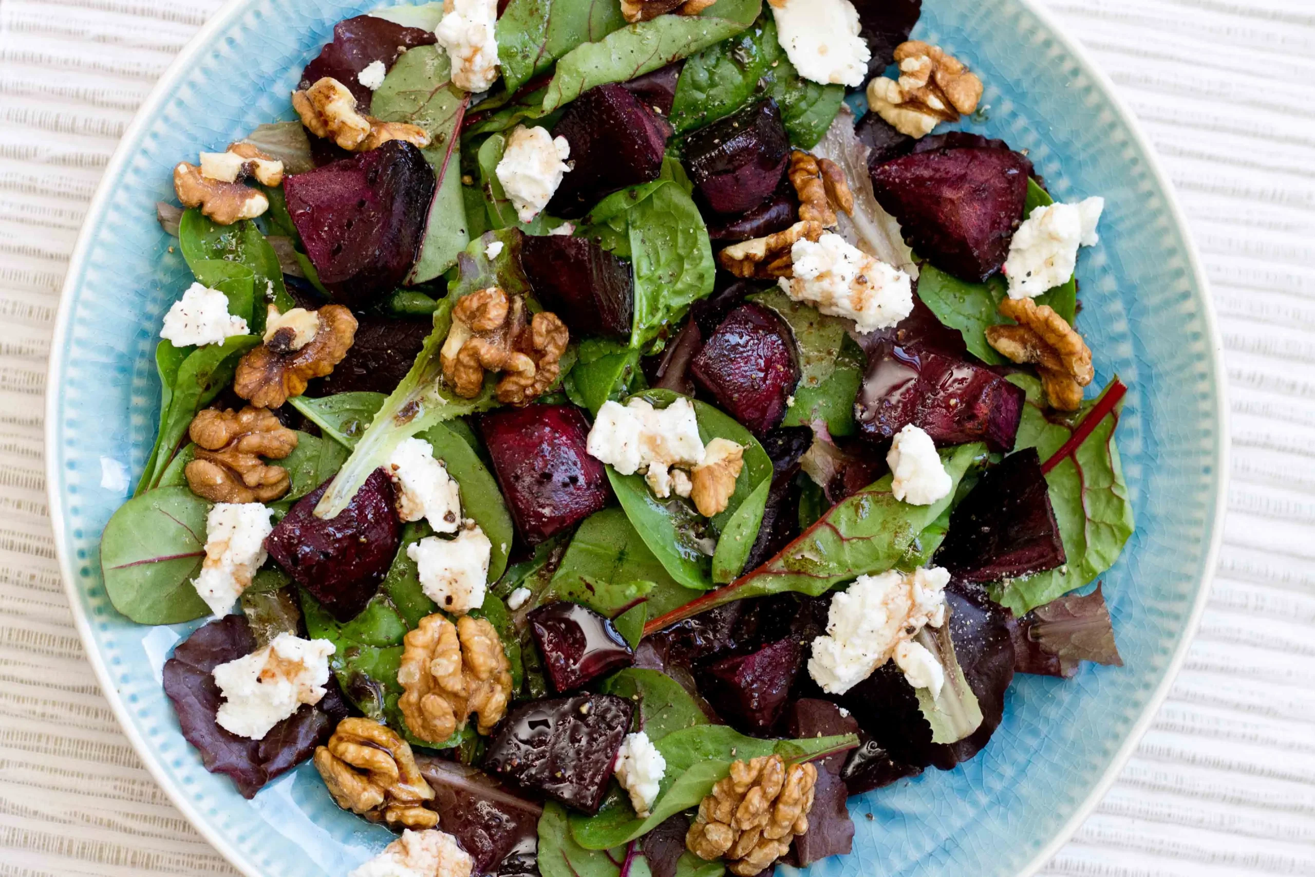 Roasted Beet Salad with Goat Cheese and Walnuts
