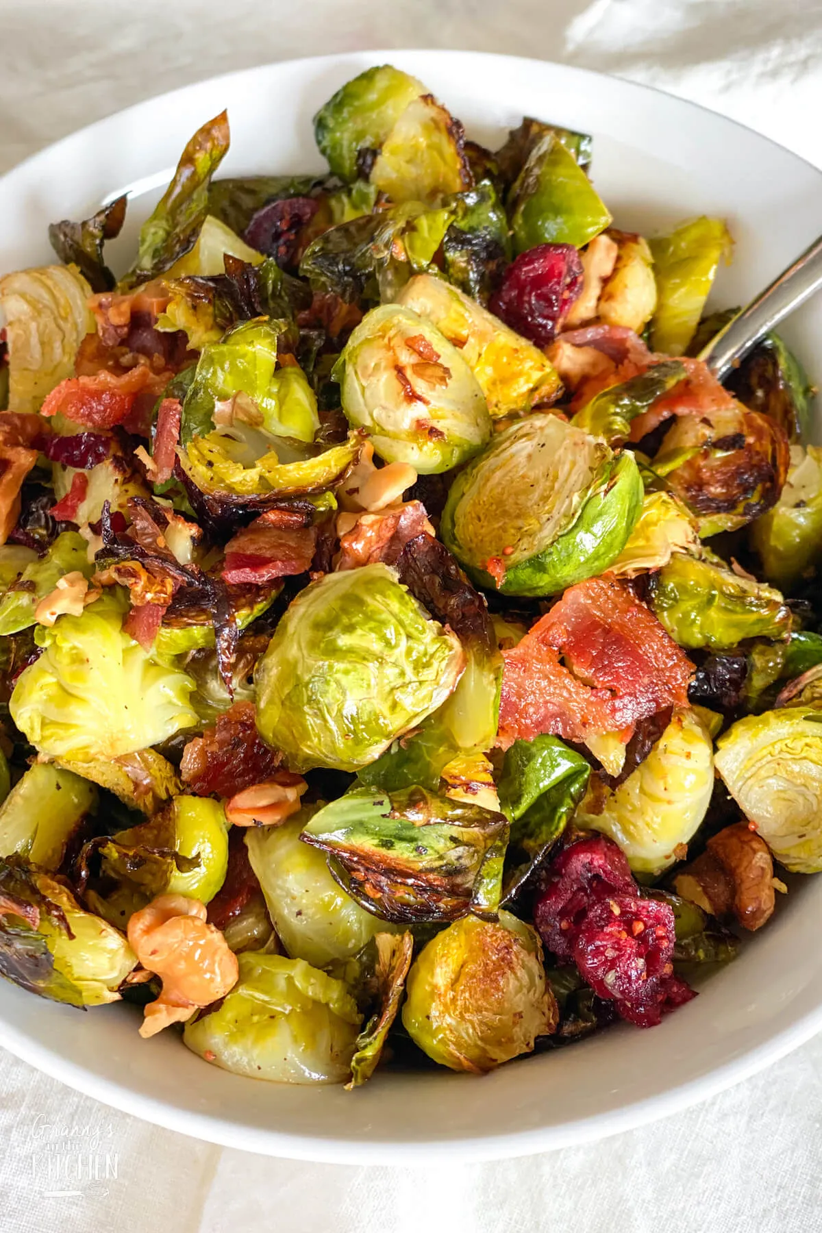 Roasted Brussels Sprouts Salad with Cranberries