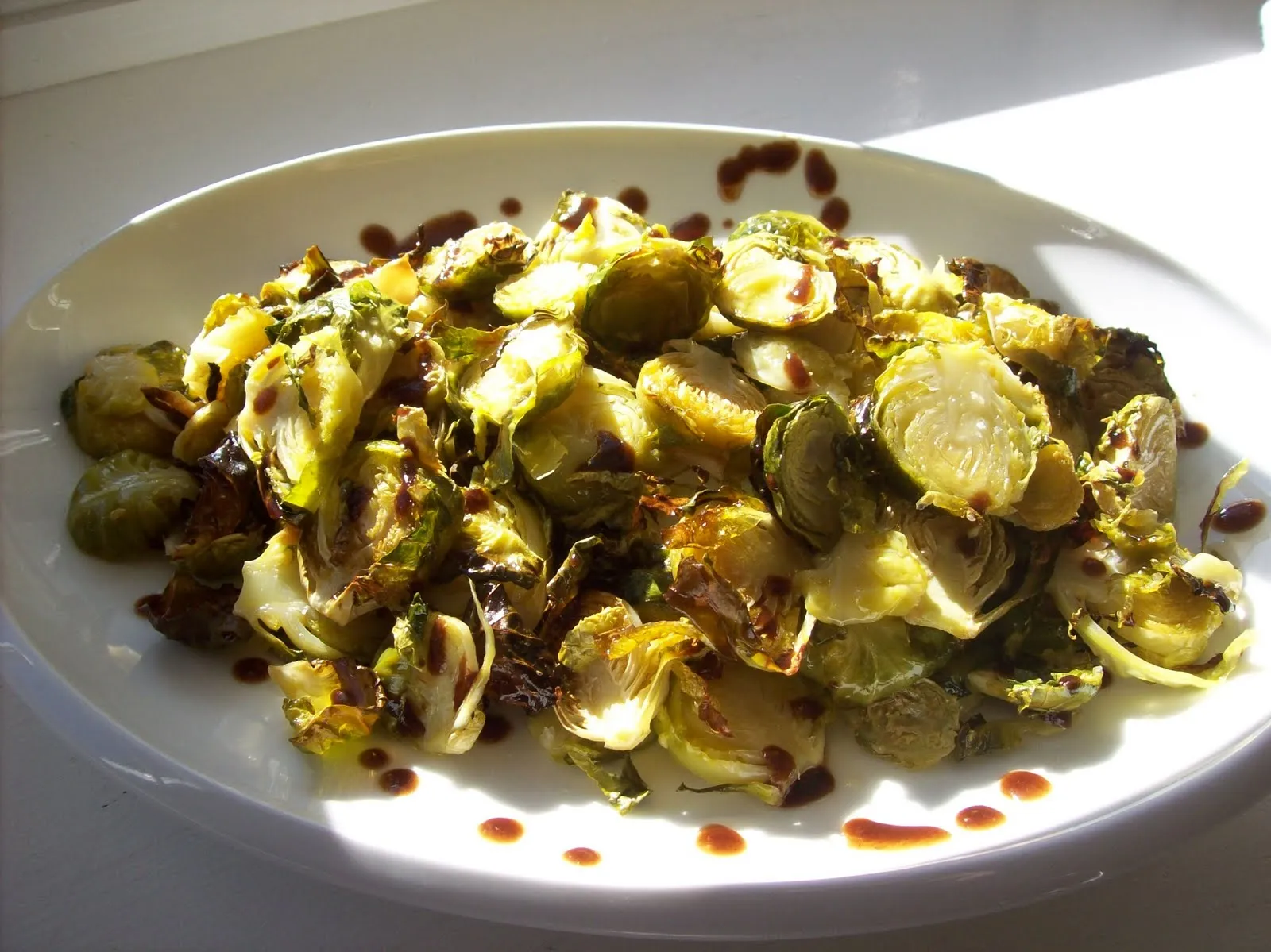 Roasted Brussels Sprouts with Red Pepper and Garlic
