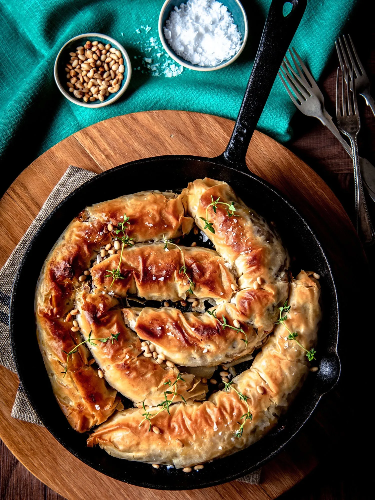 Roasted Butternut Ricotta Feta Phyllo Pie