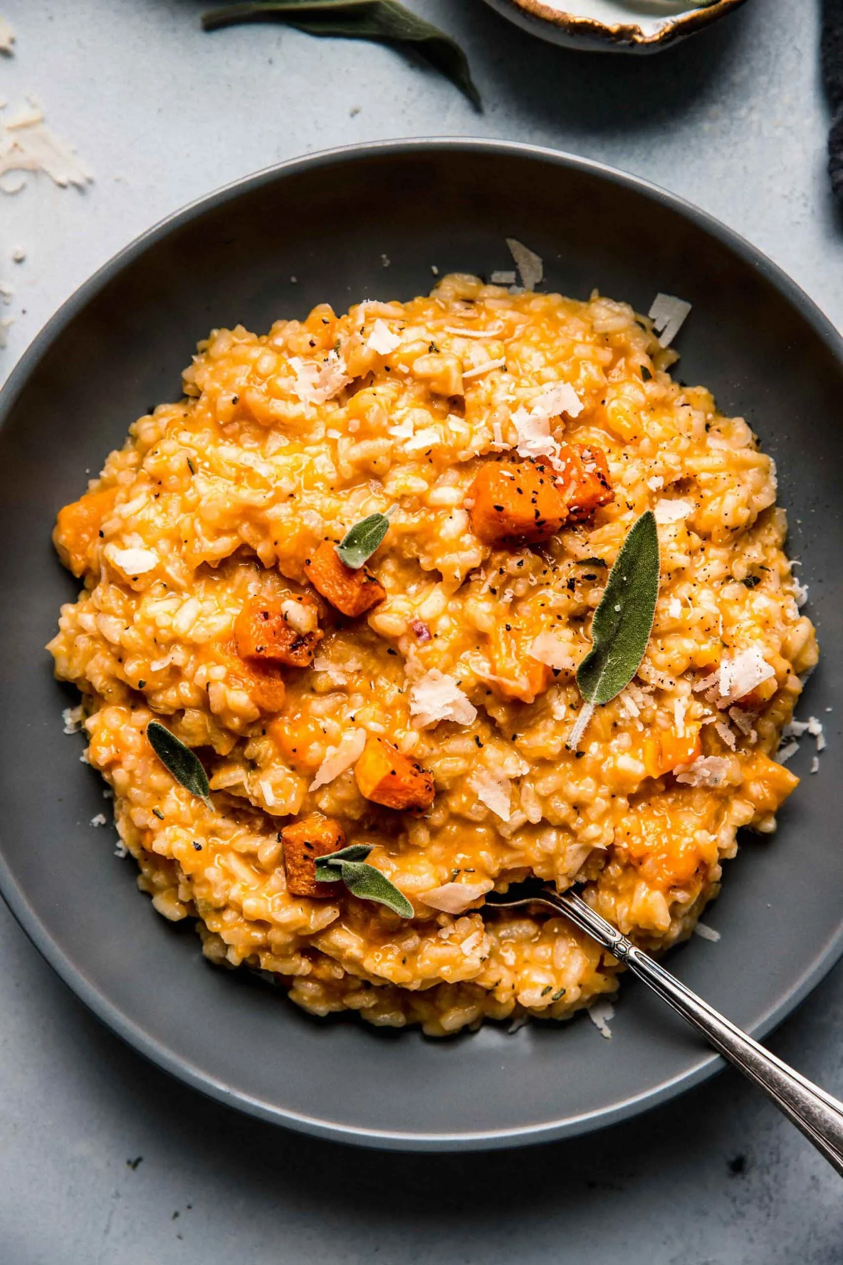 Roasted Butternut Squash Risotto with Crispy Sage