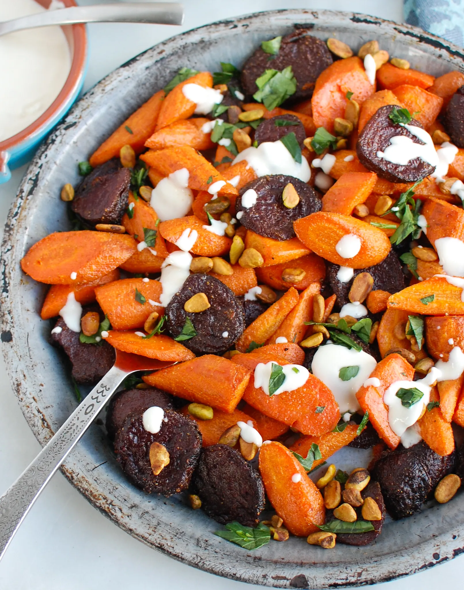 Roasted Carrot and Beet Salad with Tahini Dressing