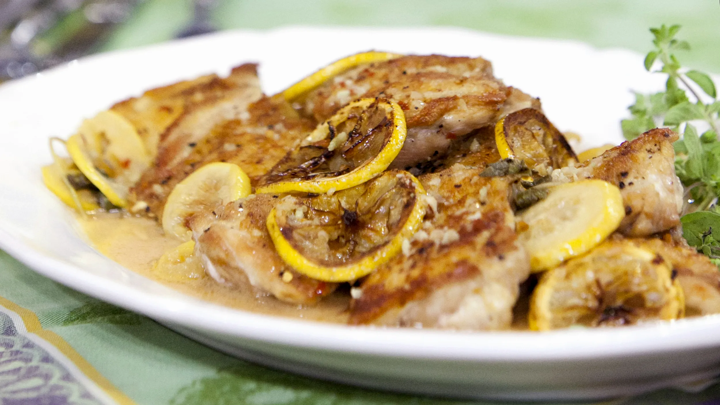 Roasted Chicken Thighs with Lemon and Oregano