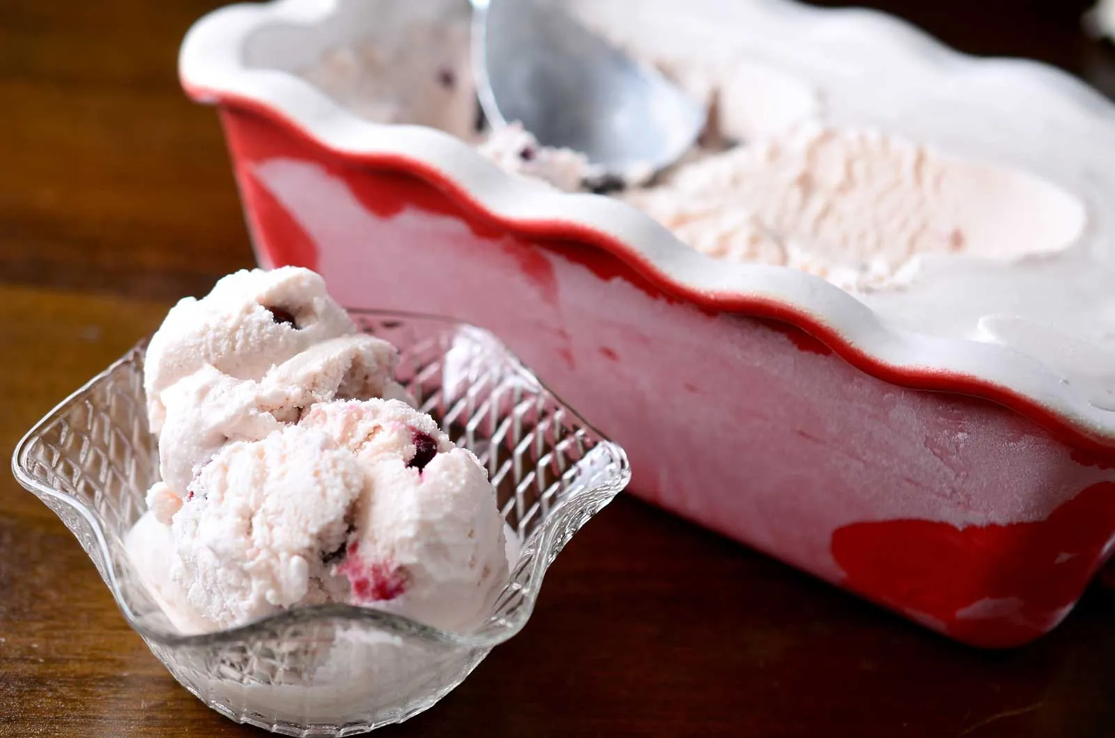 Roasted Rhubarb and Dark Chocolate Chunk Ice Cream