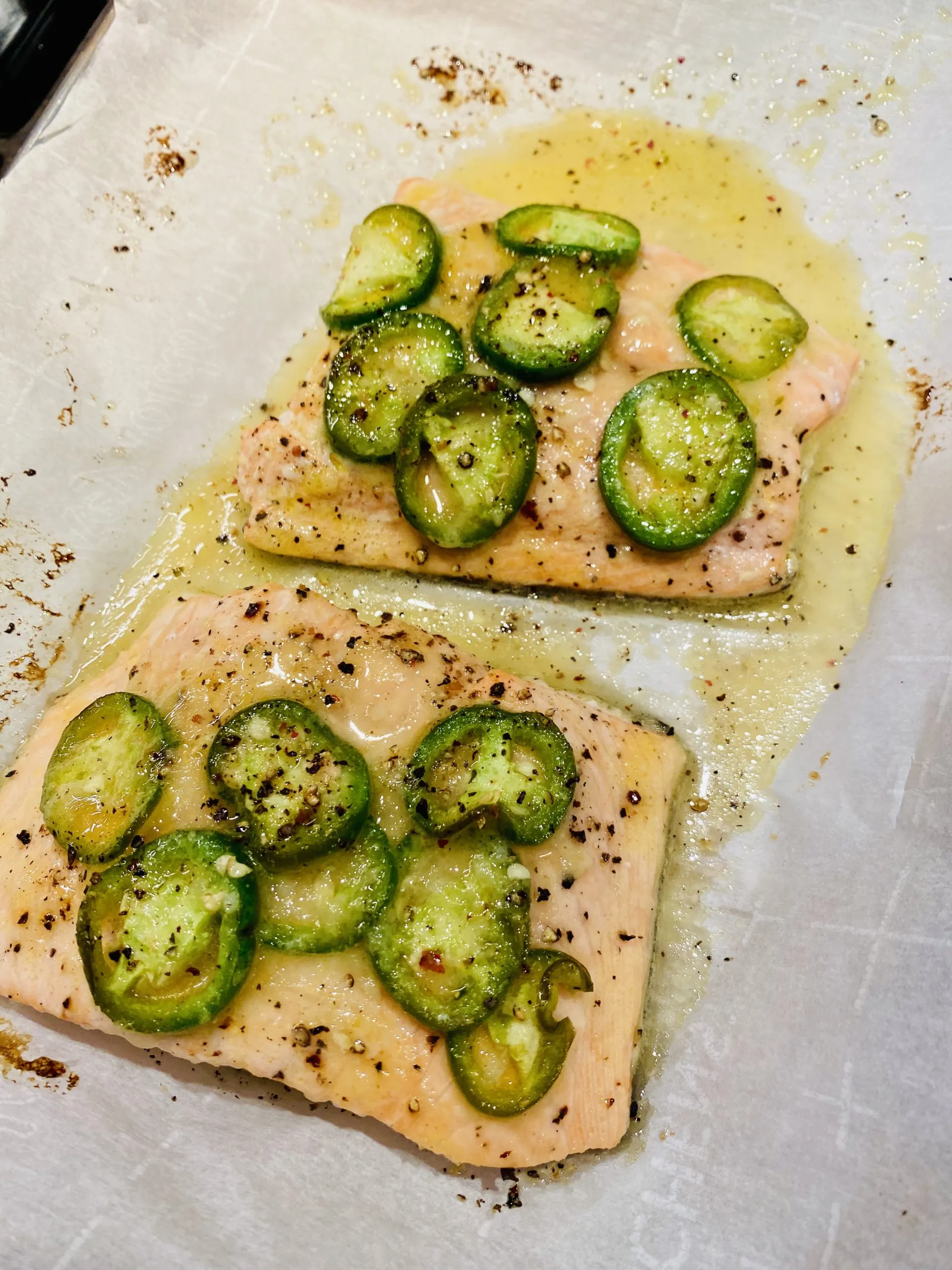 Roasted Salmon with Jalapeño and Honey