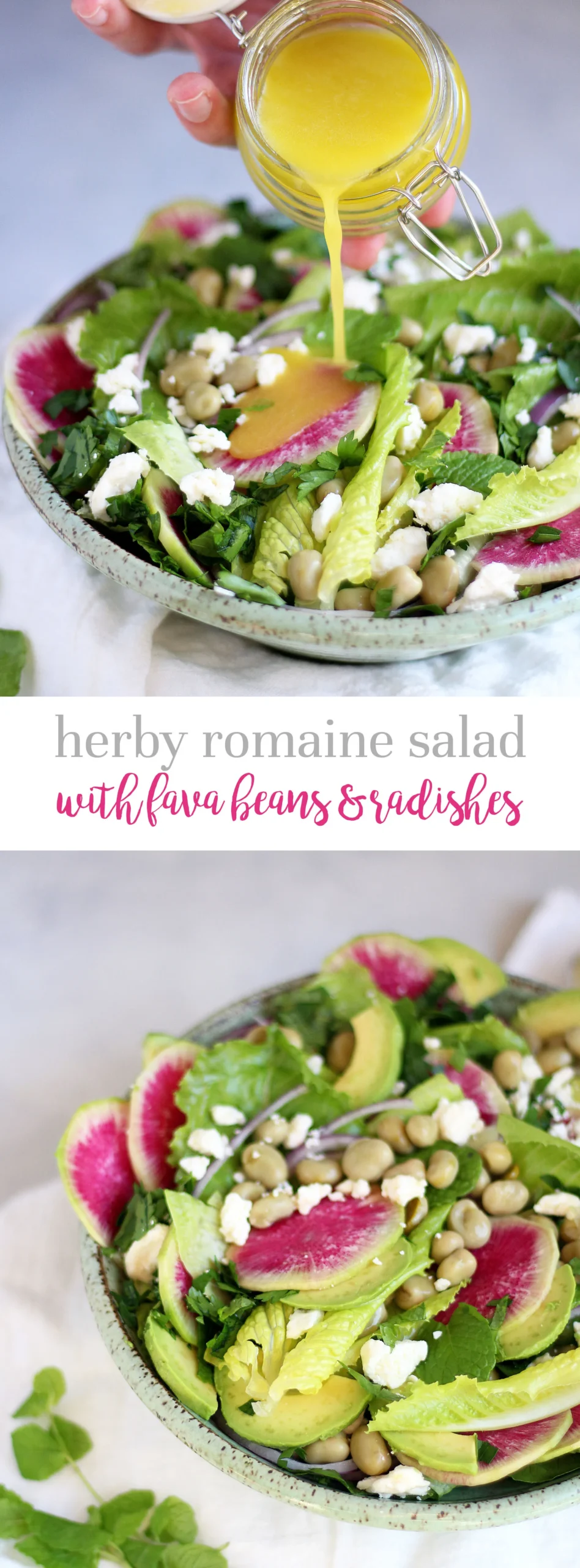 Romaine Salad with Orange Feta and Beans