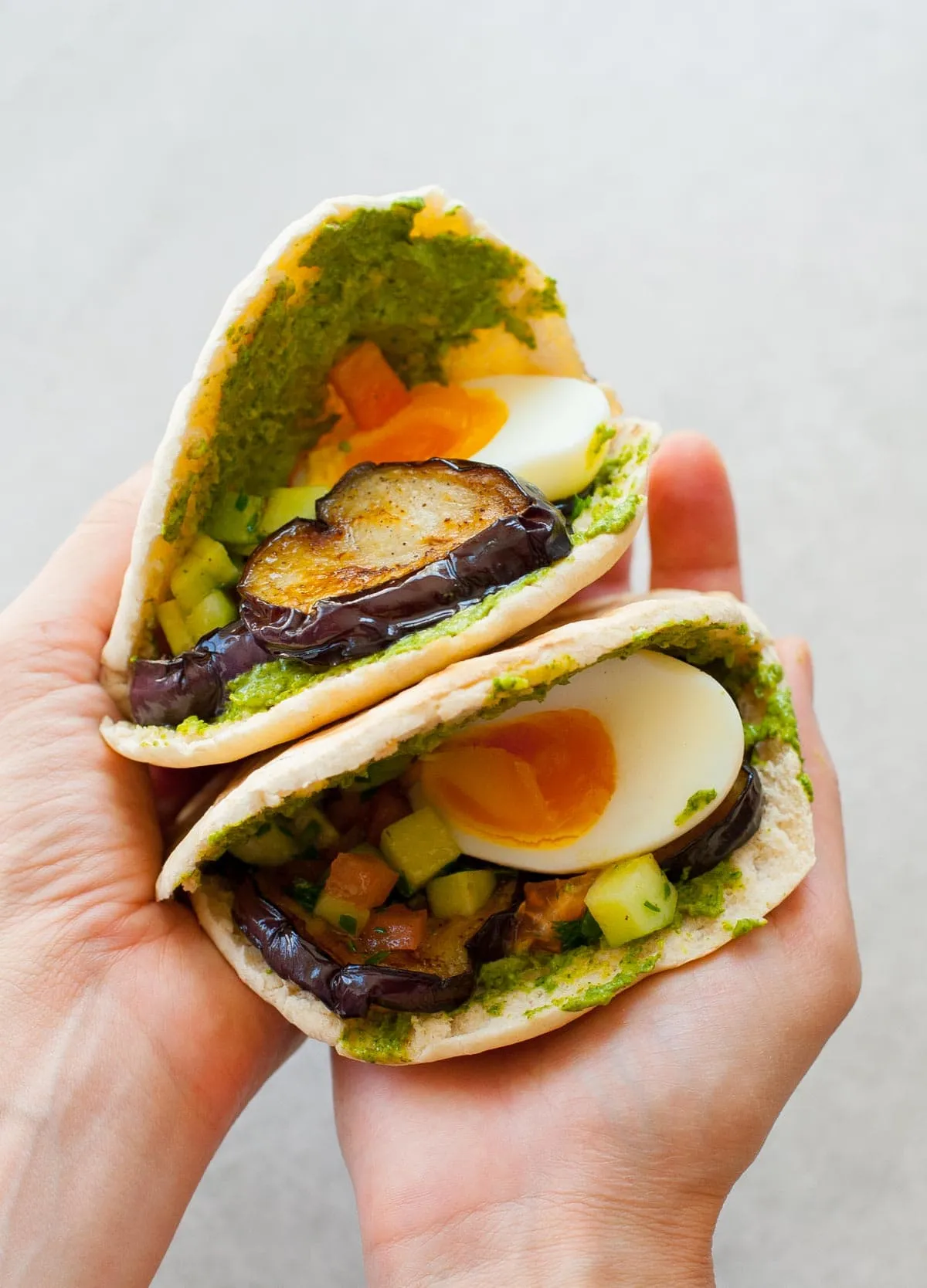 Sabiches Israeli Pita Sandwiches