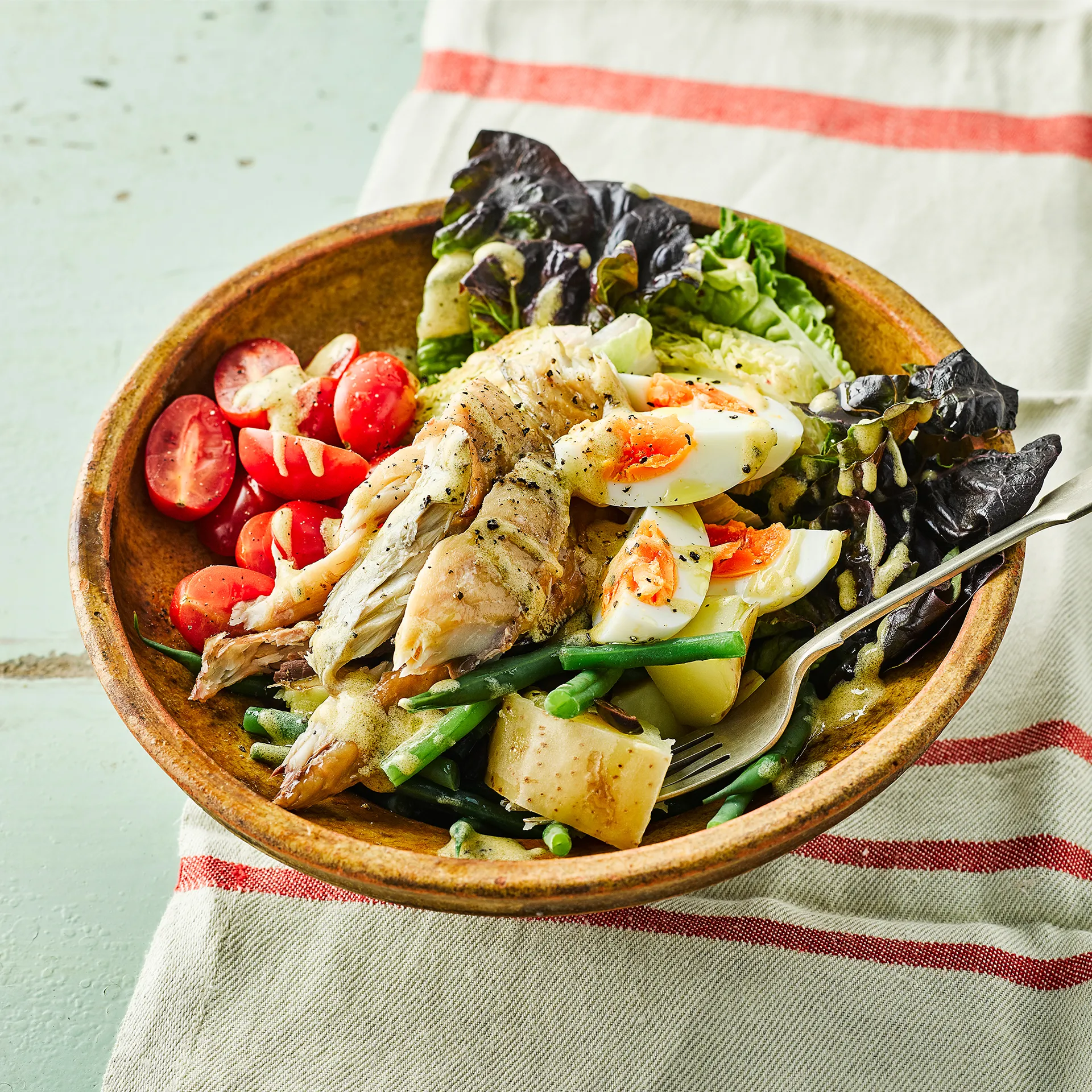 Salad Nicoise with Smoked Mackerel