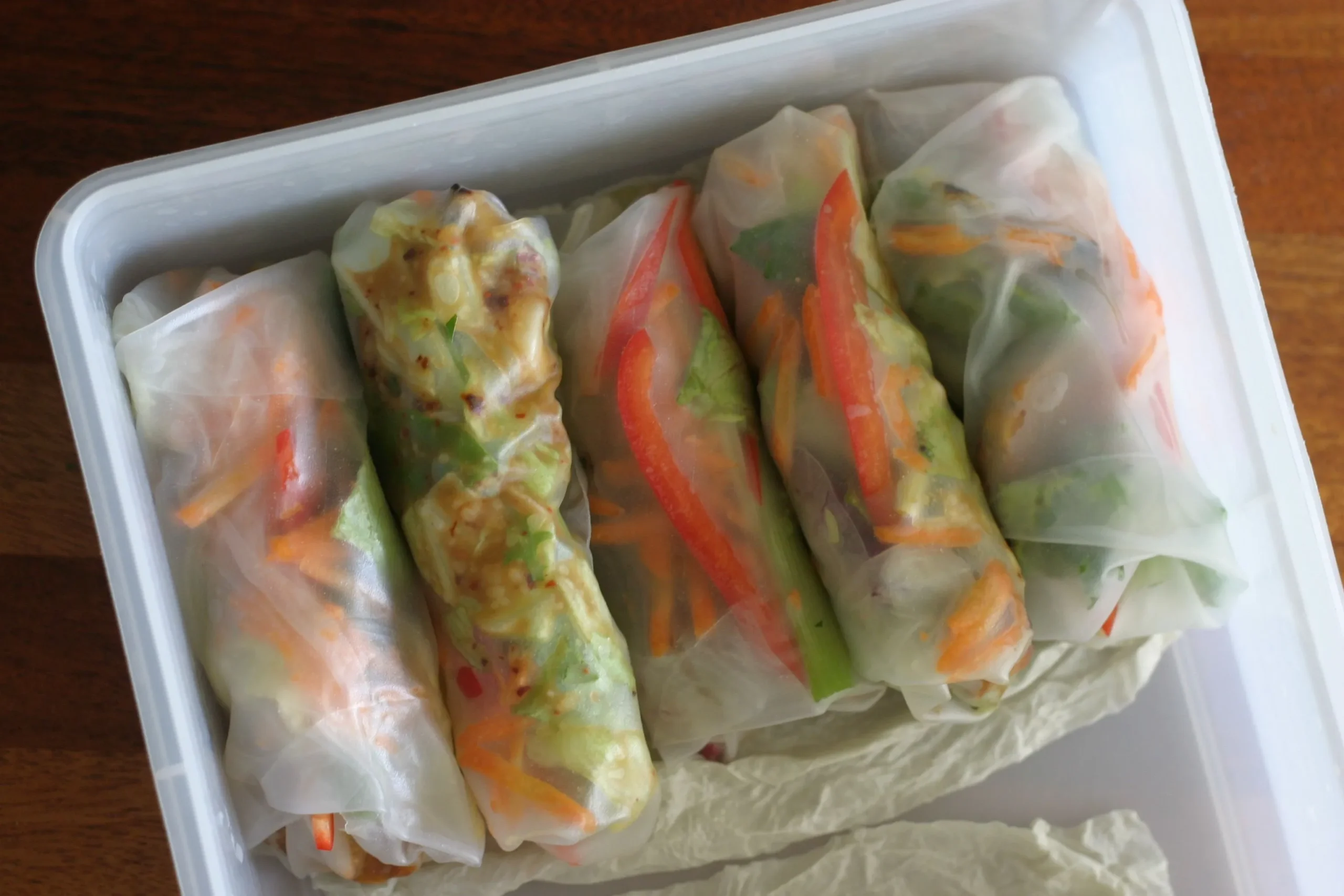 Salad Rolls with Miso Glazed Tempeh