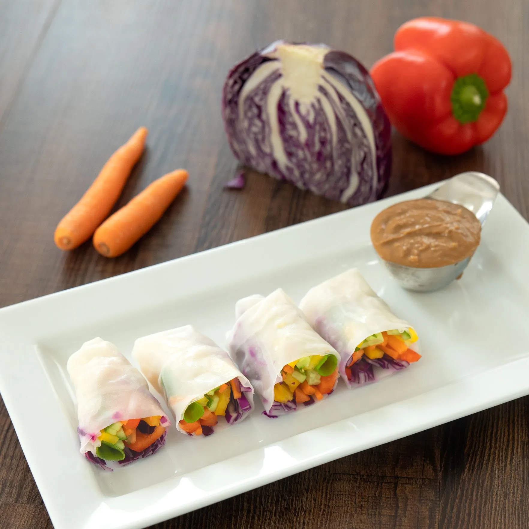 Salad Rolls with Peanut Sauce