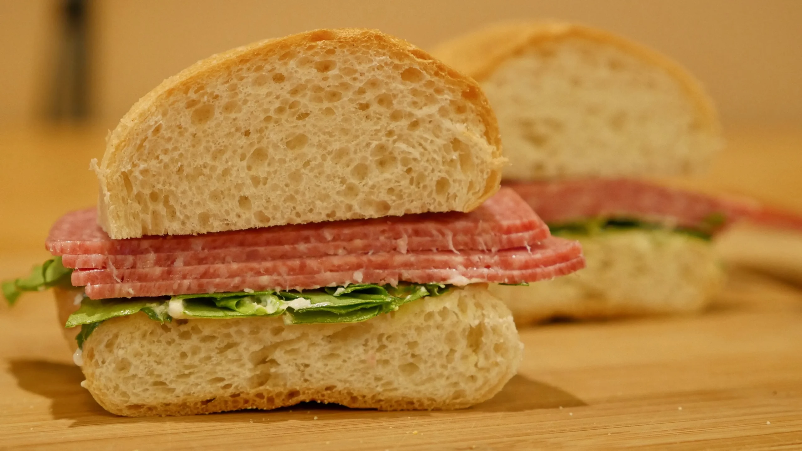 Salami and Cheese Sandwich