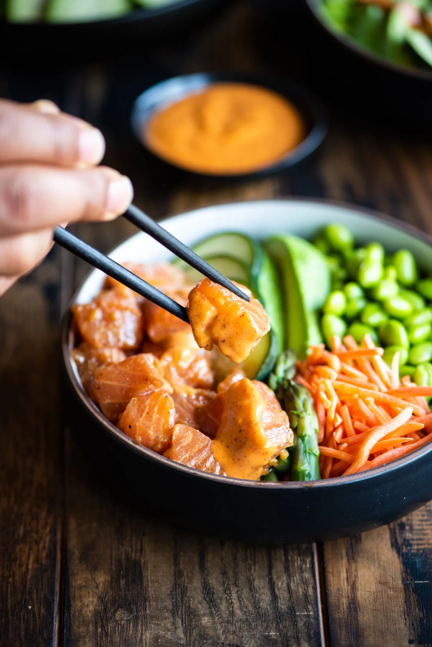 Salmon Poke Bowl with Spicy Mayo