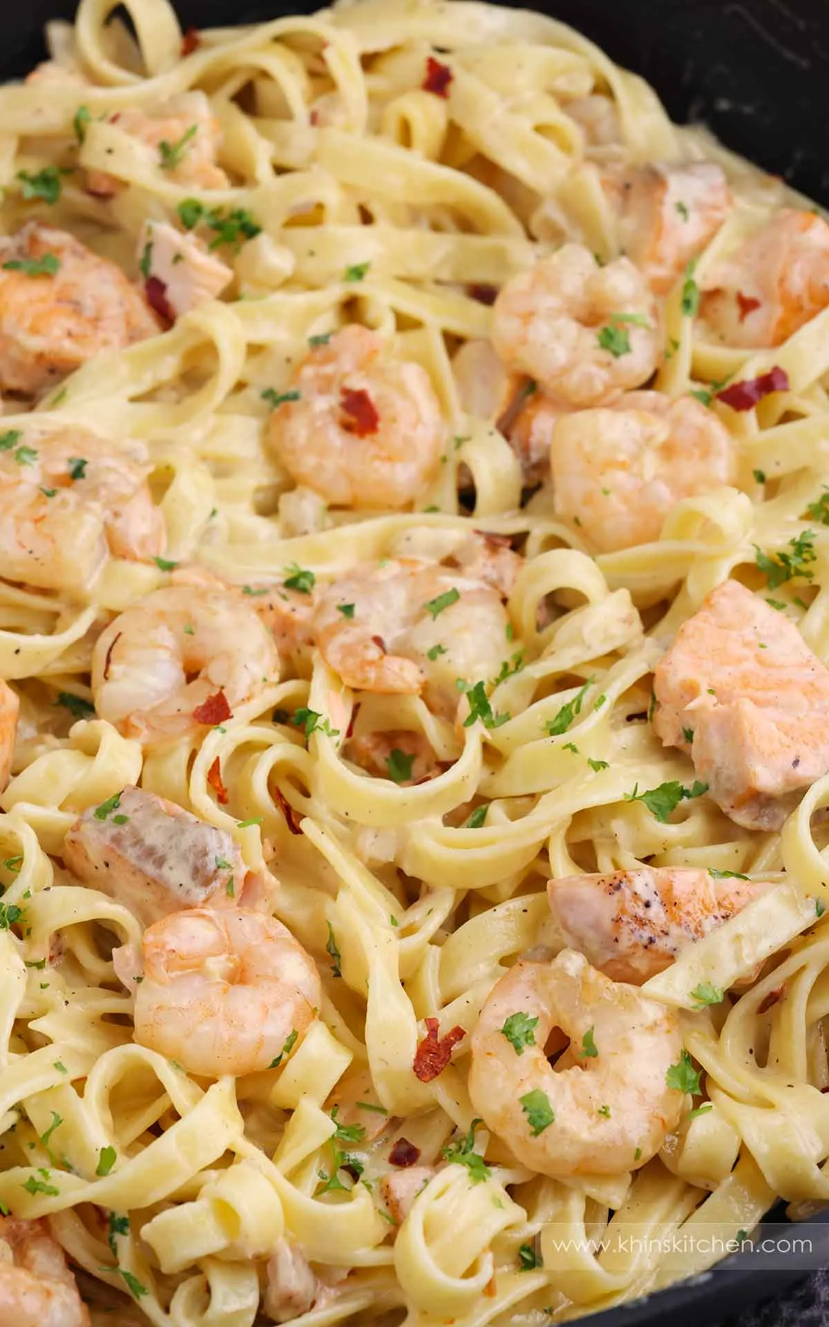 Salmon and King Prawn Pasta