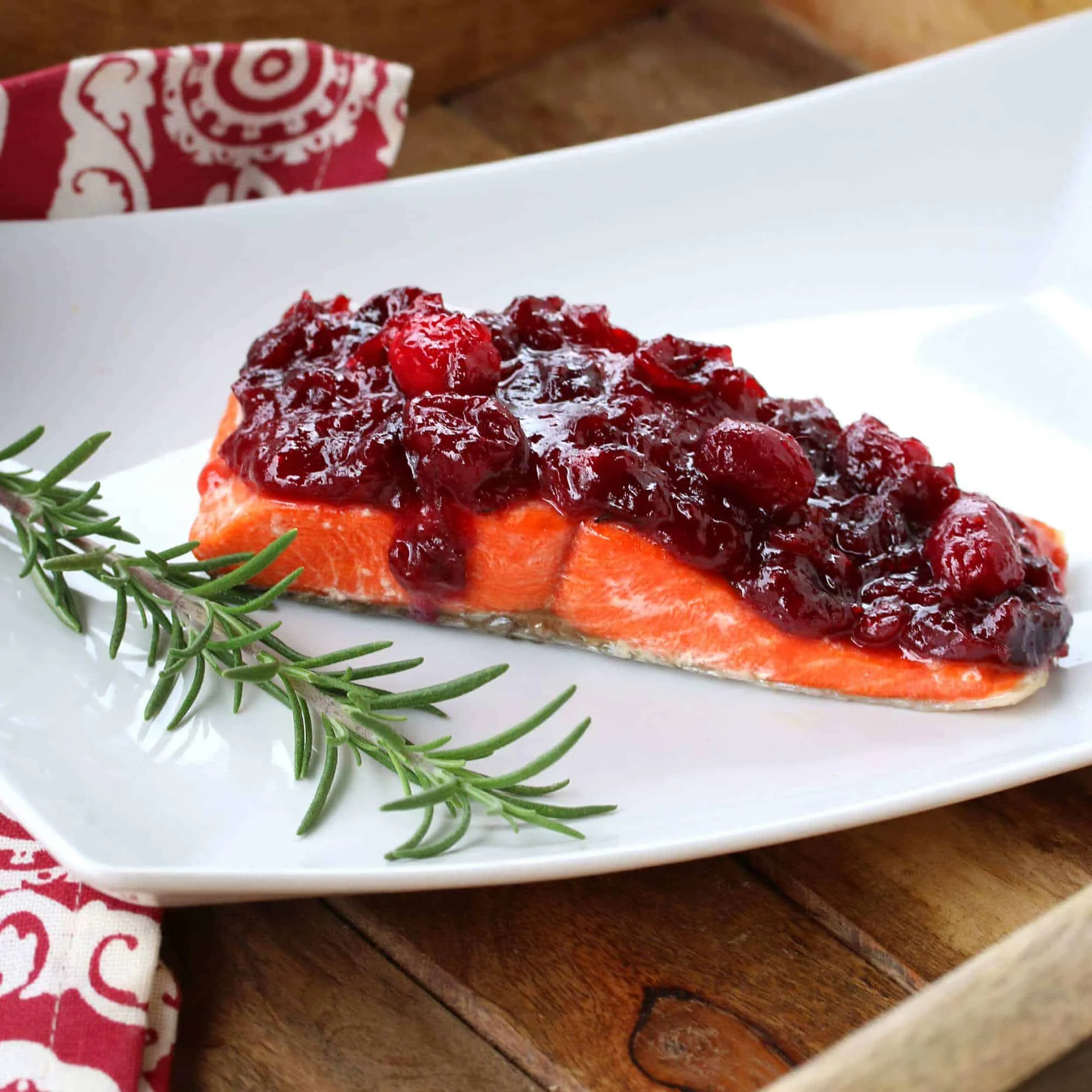 Salmon with Cranberry Ginger Mustard Sauce