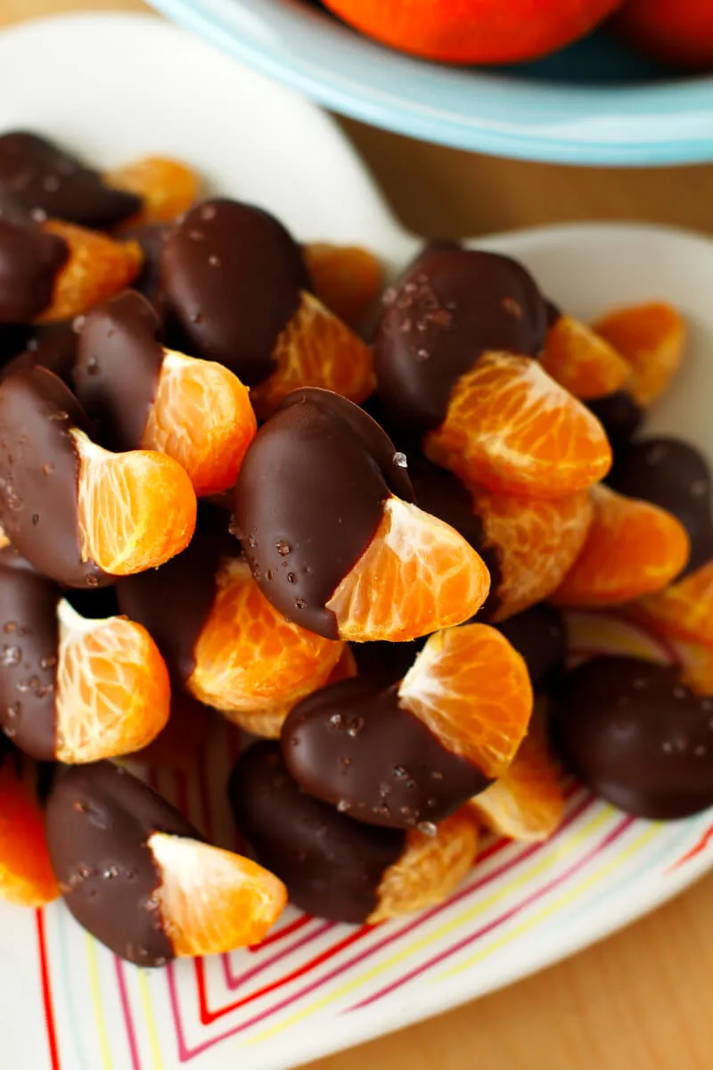 Salted Dark Chocolate Dipped Oranges