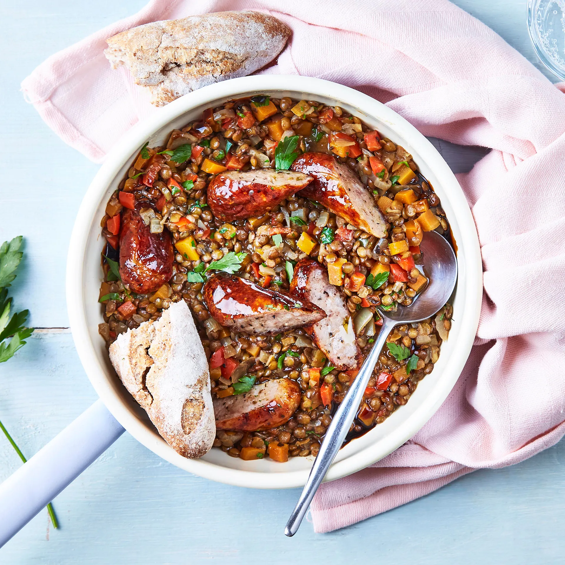 Sausage Puy Lentil Vegetarian Cassoulet