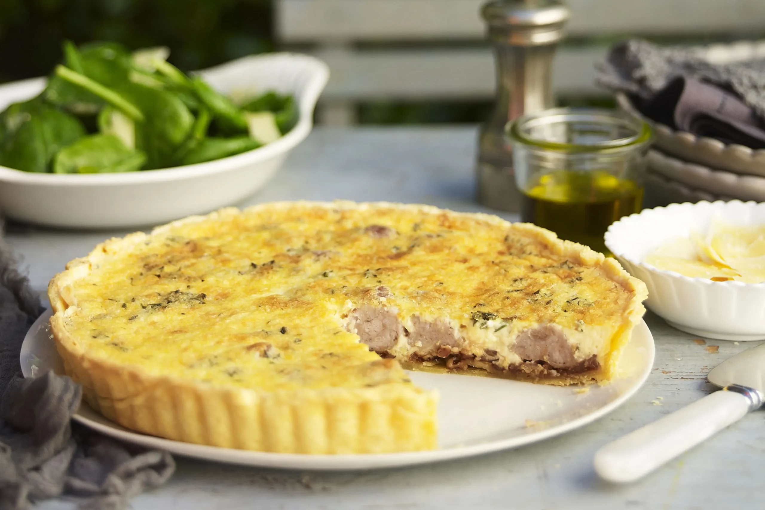 Sausage and Green Onion Quiche