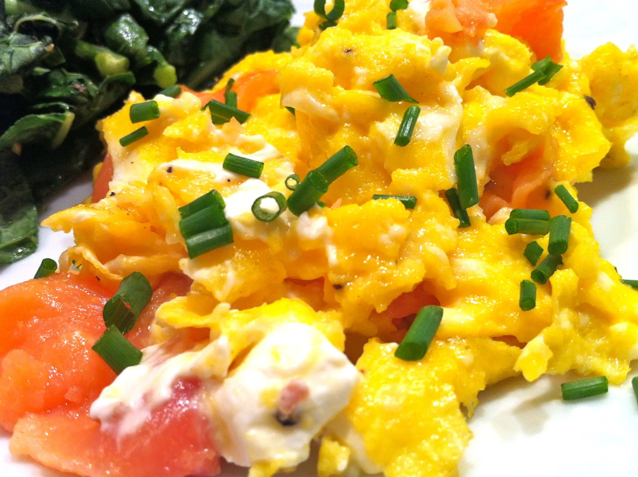 Scrambled Eggs with Smoked Salmon and Cream Cheese