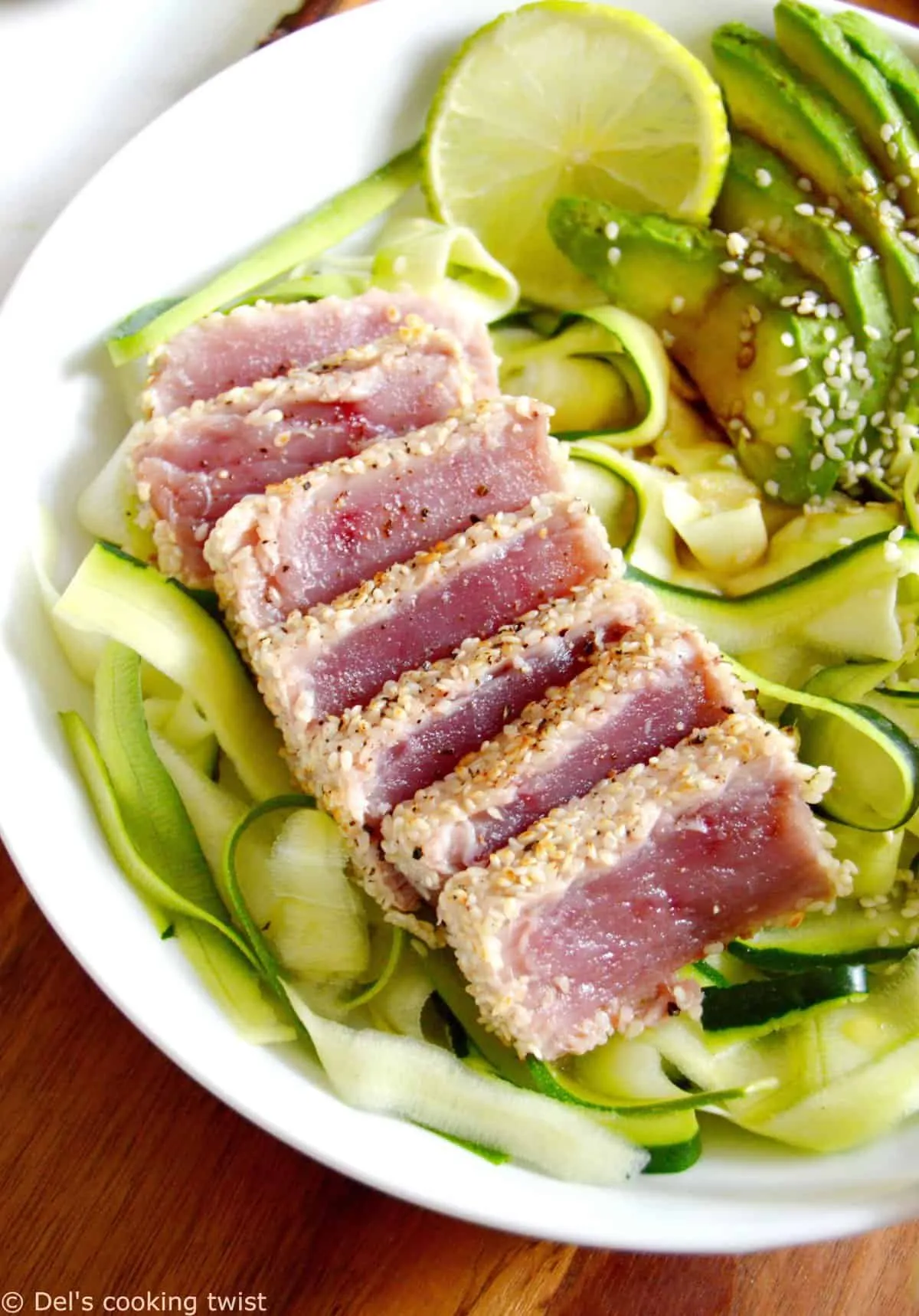 Sesame Crusted Ahi Tuna with Zoodles