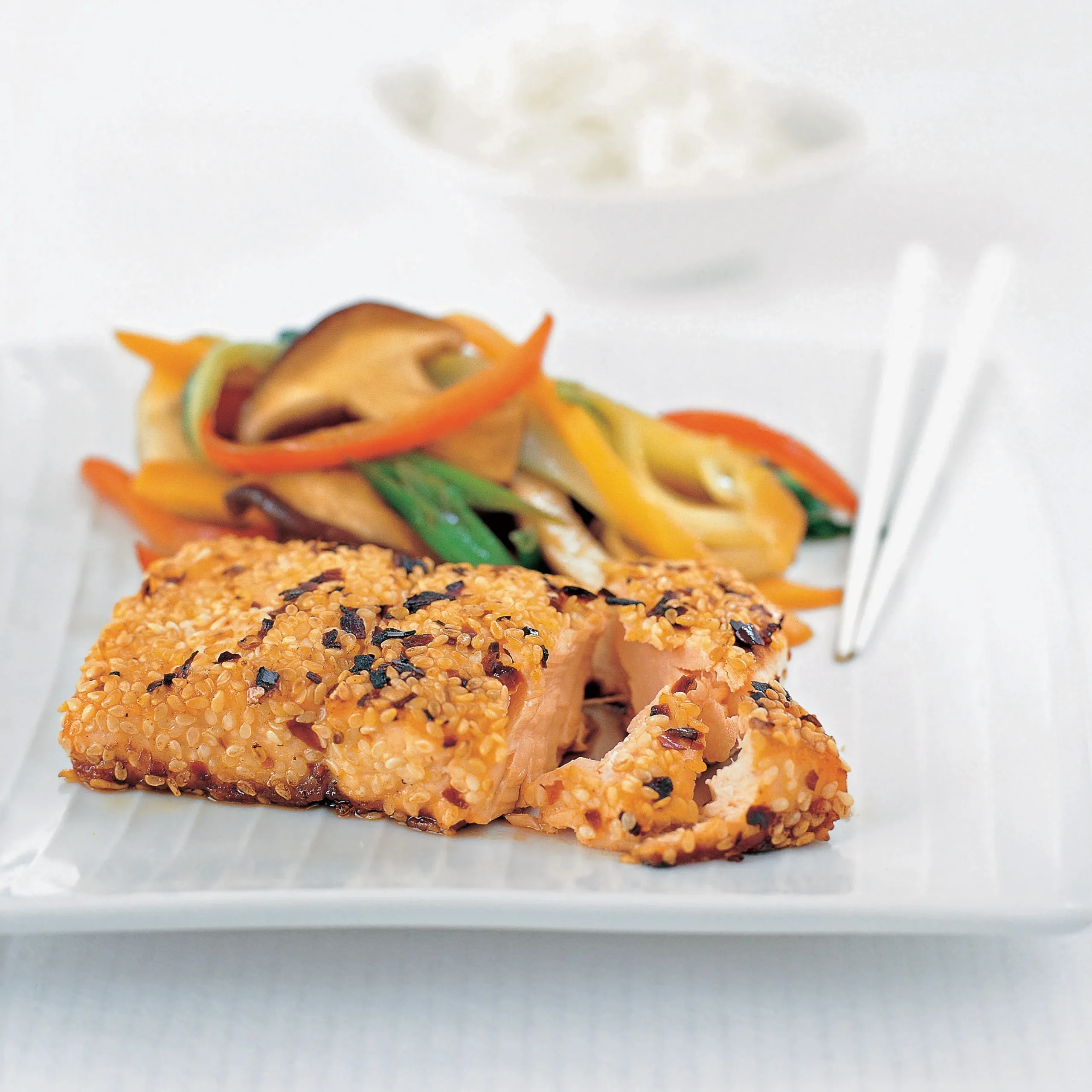 Sesame Crusted Salmon with Orange Scented Couscous