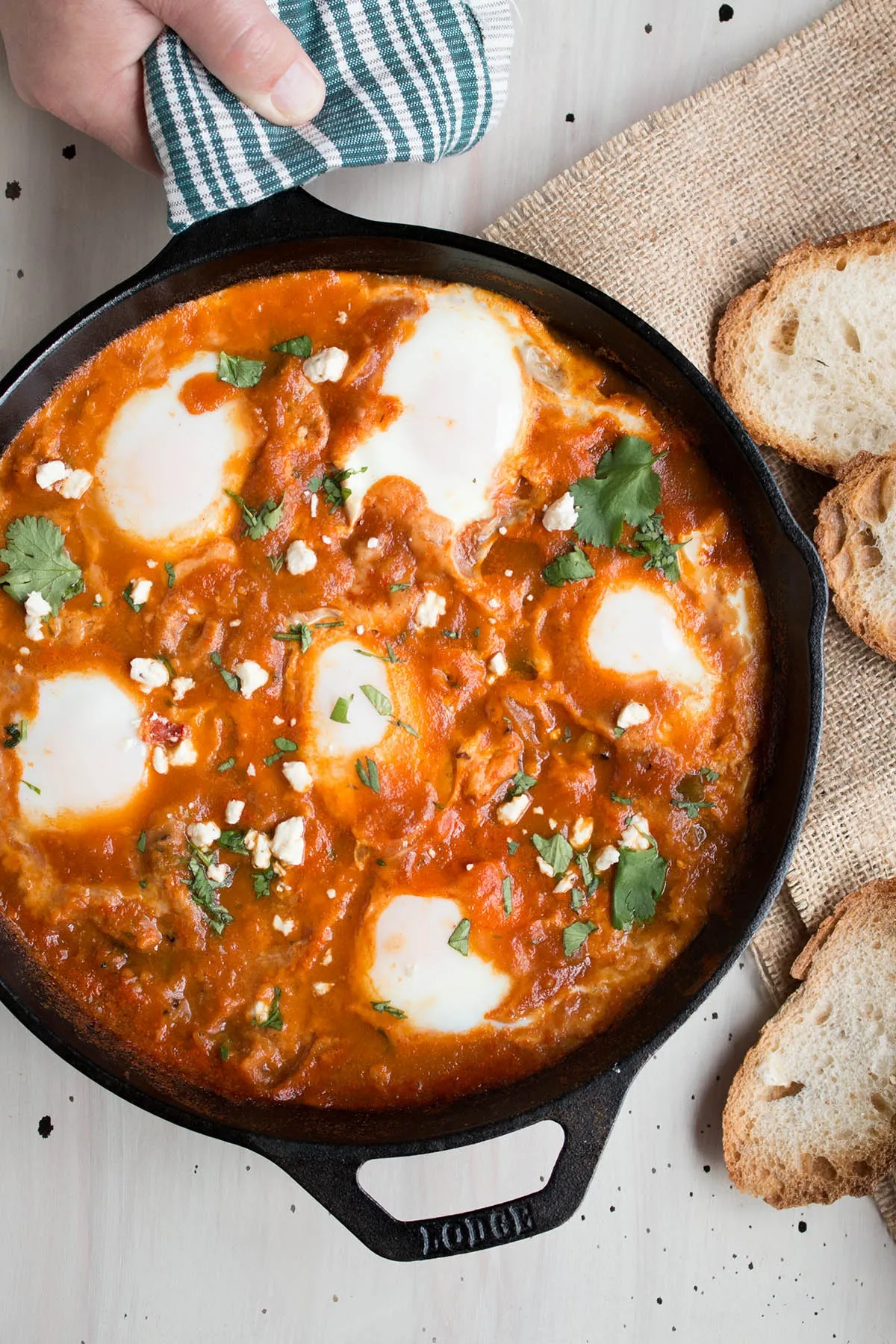 Shakshuka Eggs Poached in a Spicy Tomato Sauce