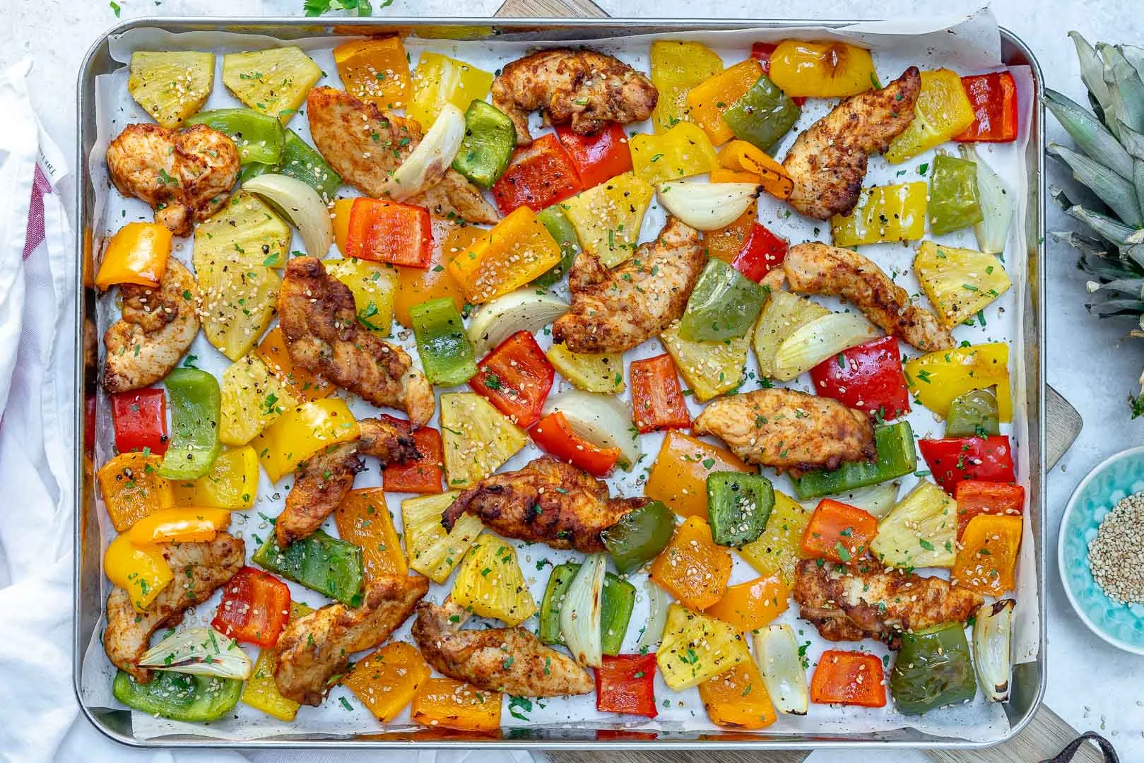 Sheet Pan Baked Pineapple Chicken