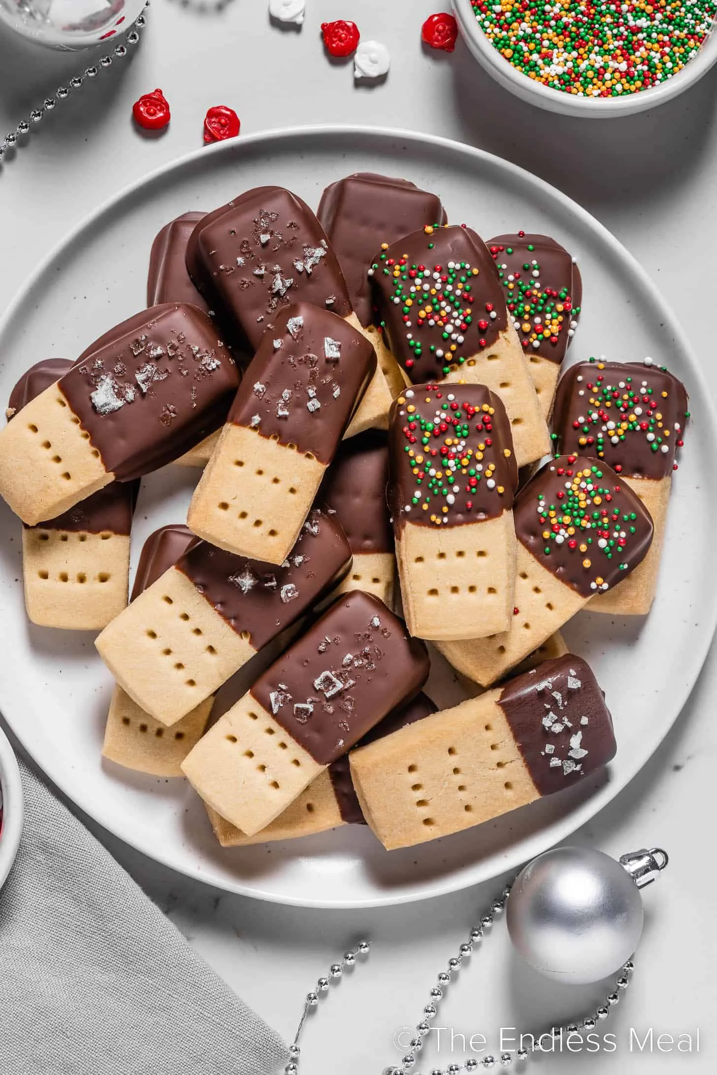 Shortbread Cookies with Chopped Chocolates