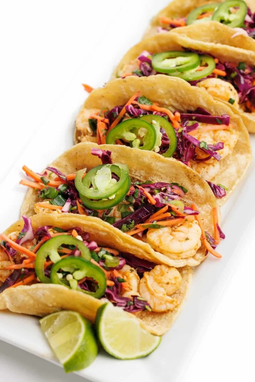 Shrimp Tacos with Cabbage and Lime
