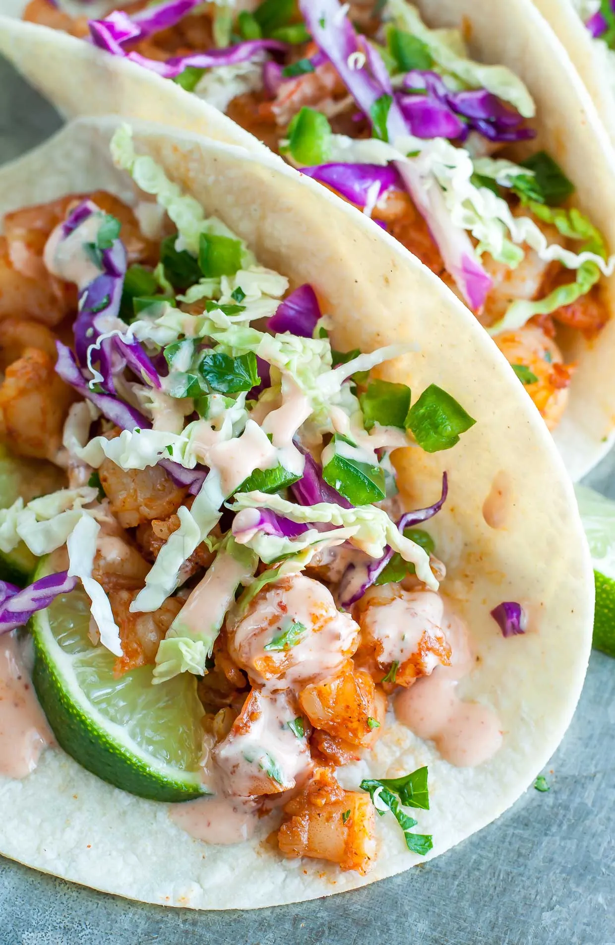 Shrimp Tacos with Lime Slaw