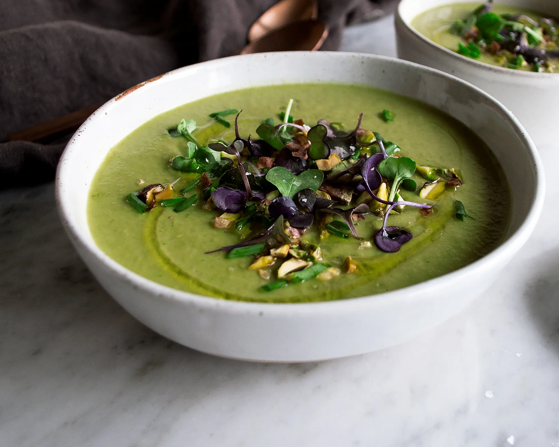 Simple Pea Soup with Yogurt and Chives