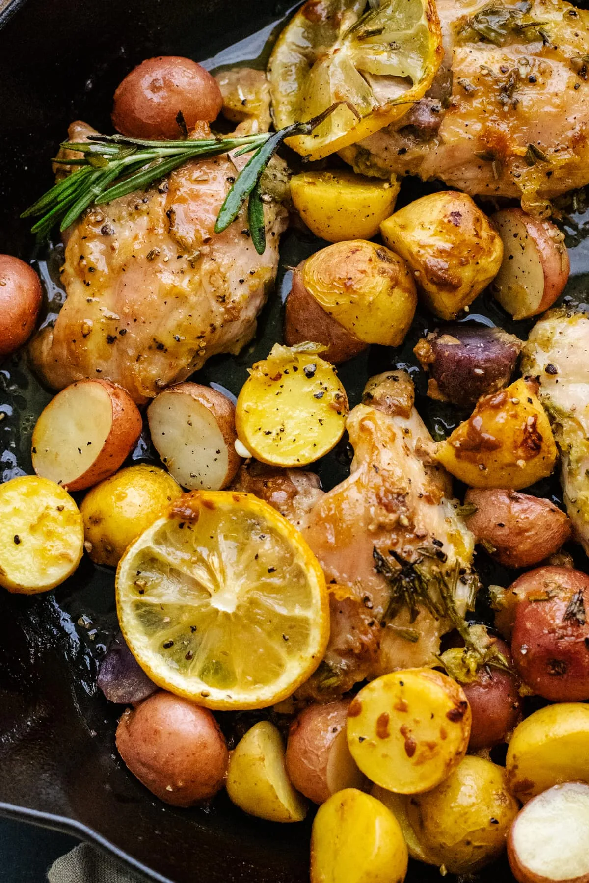 Skillet Roasted Lemon Chicken with Potatoes