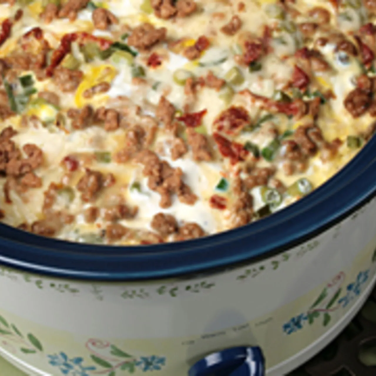Slow Cooker Breakfast Casserole with Sausage and Cheese
