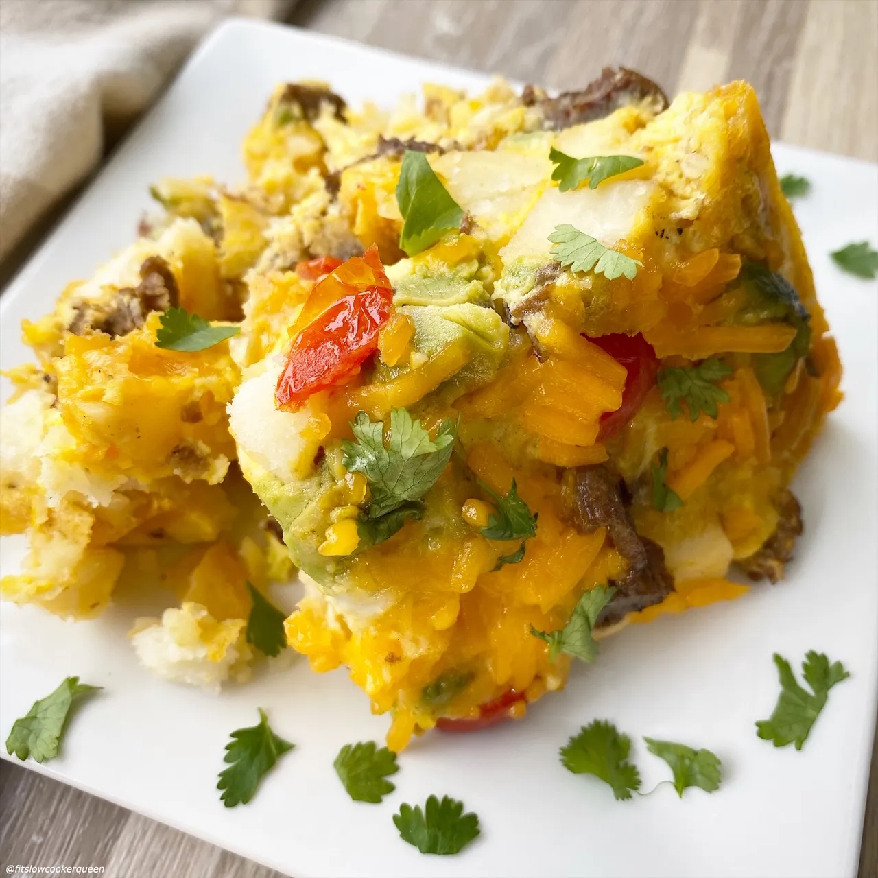 Slow Cooker California Burrito Breakfast Casserole
